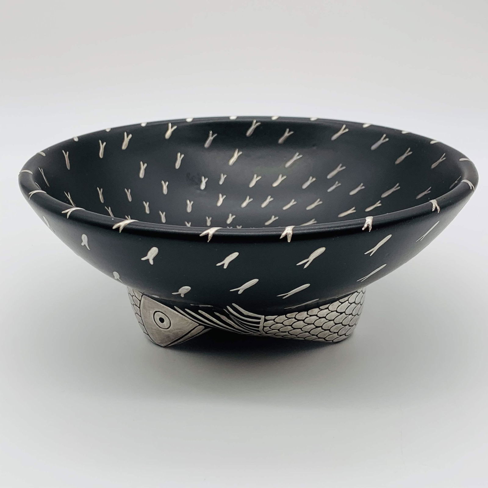 Emilia Castillo Pottery Bowl With Silver Inlay