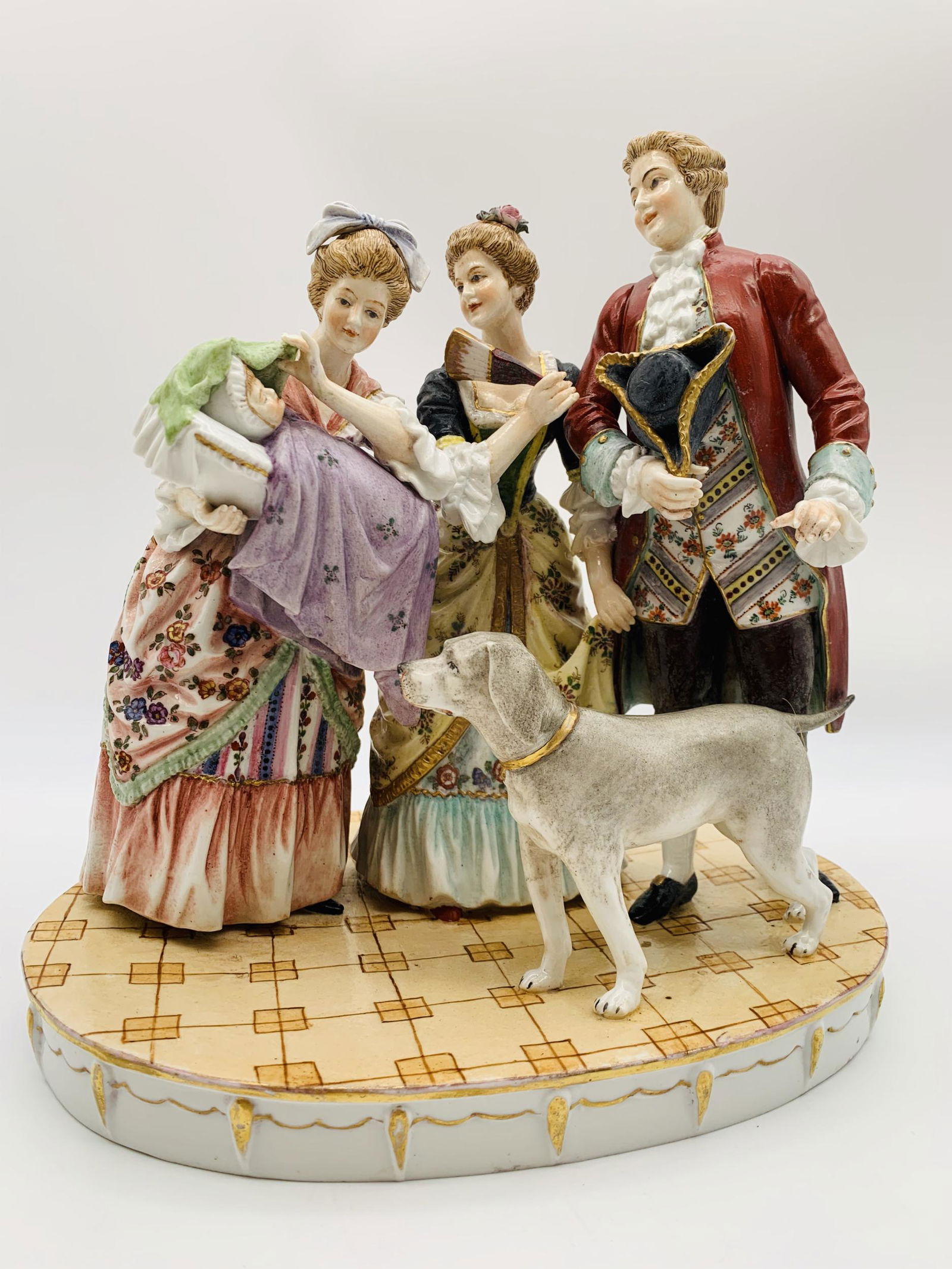 Old Capodimonte Porcelain Figural Family Group. (1 of 8)