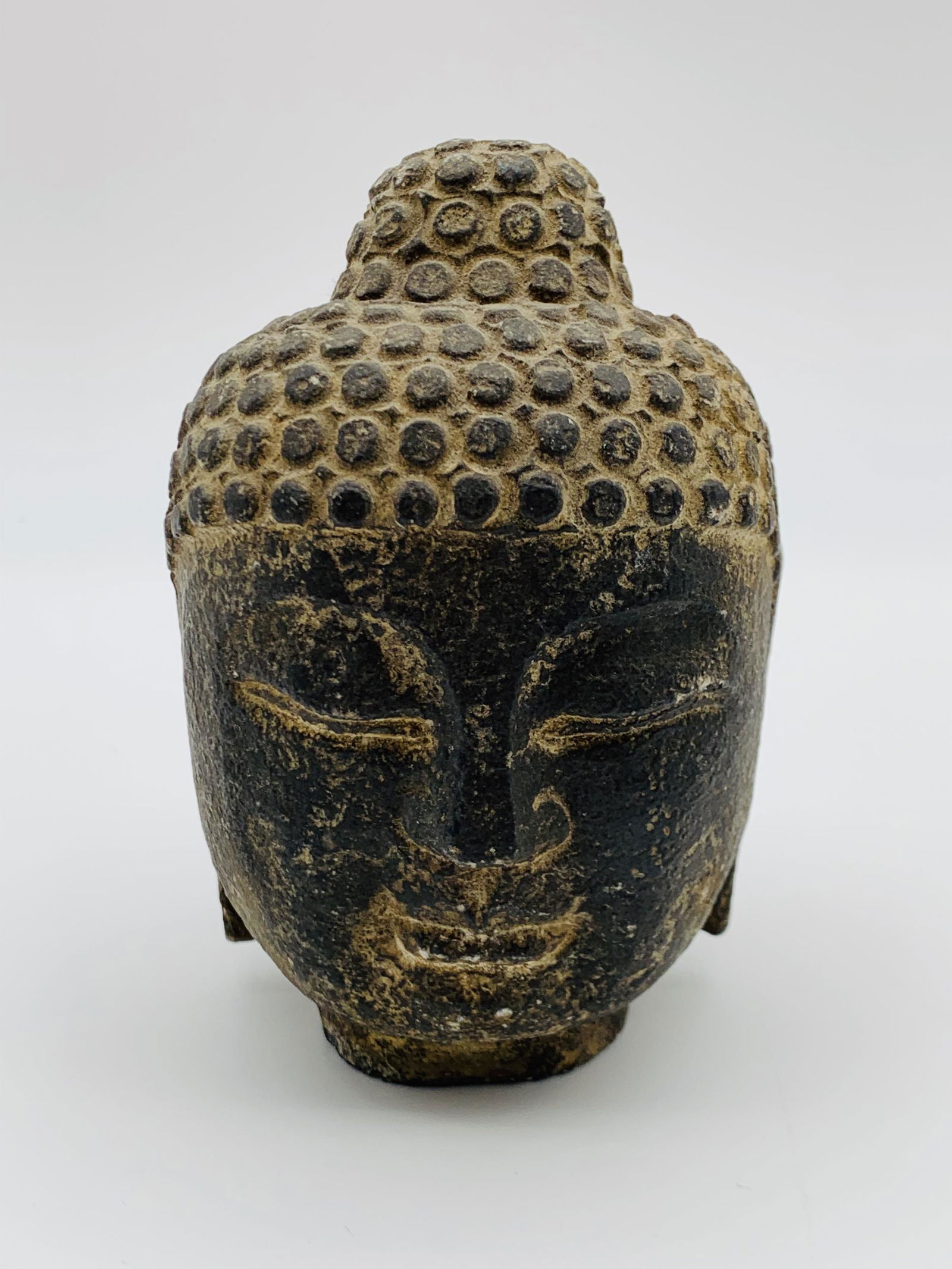 Chinese Stone Buddha Head. Smallish in size with some (1 of 5)