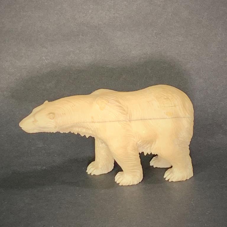 Alaskan Eskimo Carved Polar Bear. Unsigned. Age crack (1 of 4)