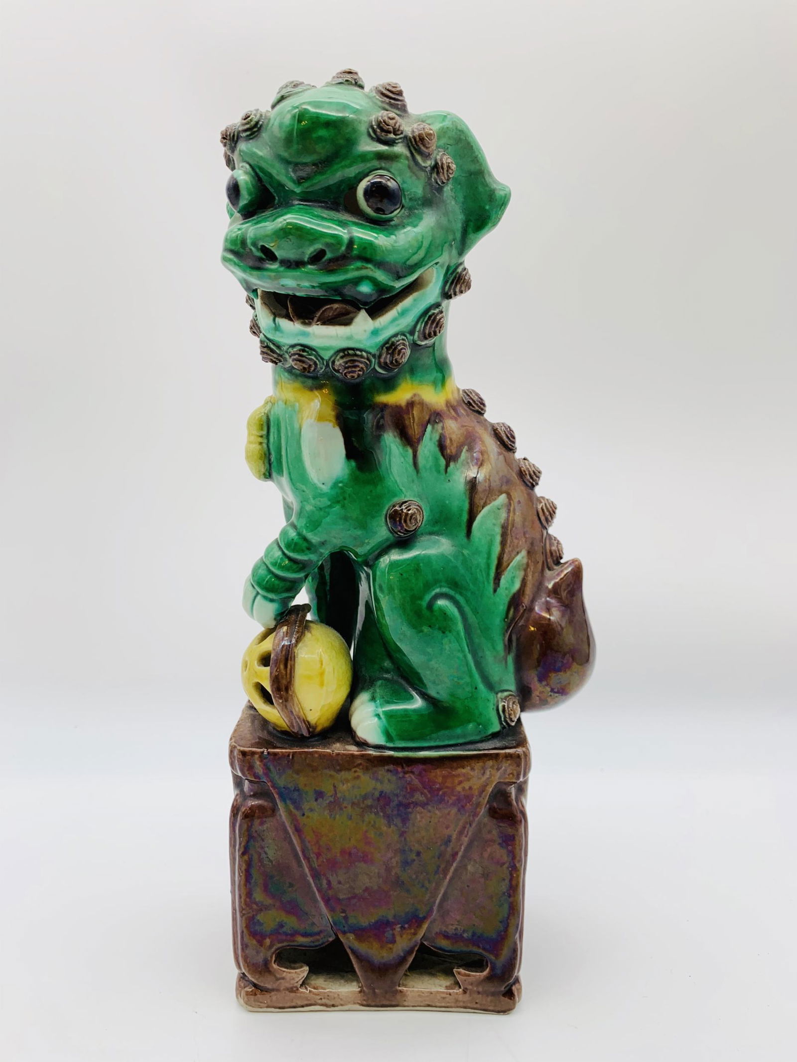 Vintage Chinese Sancai Glaze Foo Dog. Stamped China on (1 of 4)
