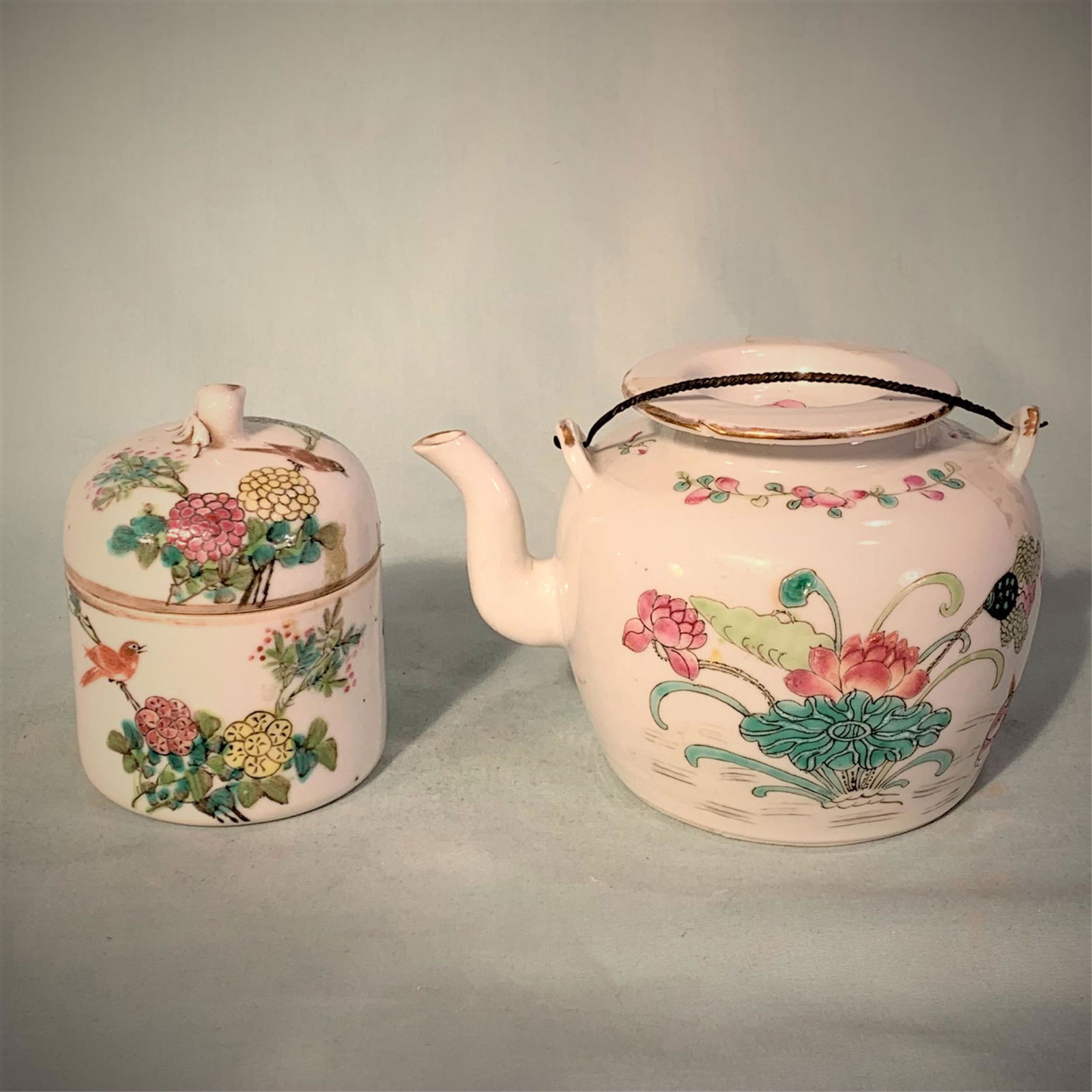 Two Chinese Famille Rose Table Top Items (1 of 8)