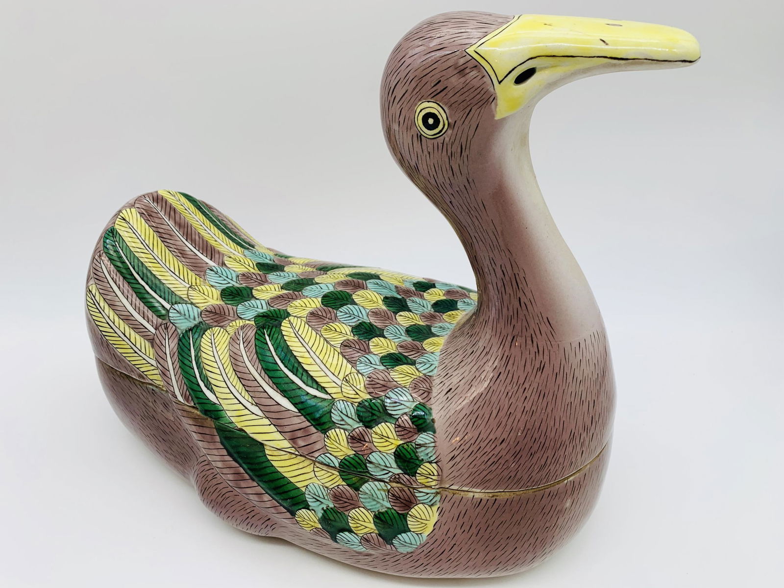 Chinese Famille Verte Porcelain Duck Tureen (1 of 4)