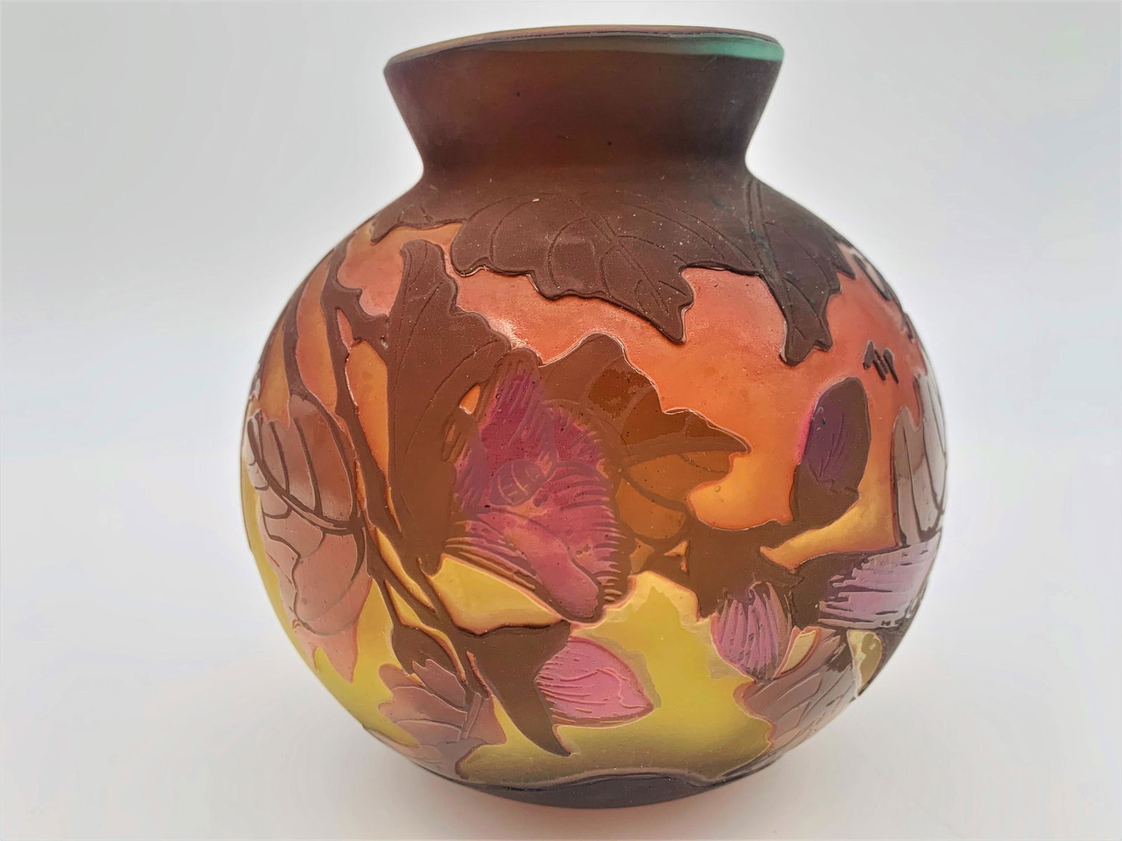 Modern Galle Style Cameo Glass Vase (1 of 5)