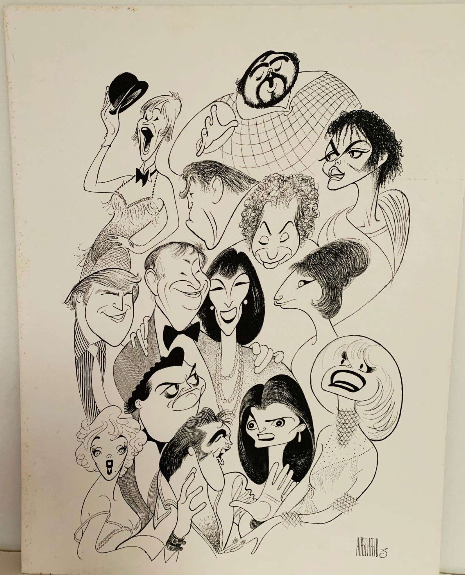 Hirschfeld 1988 Print "Abe Hirschfeld and Friends" (1 of 6)