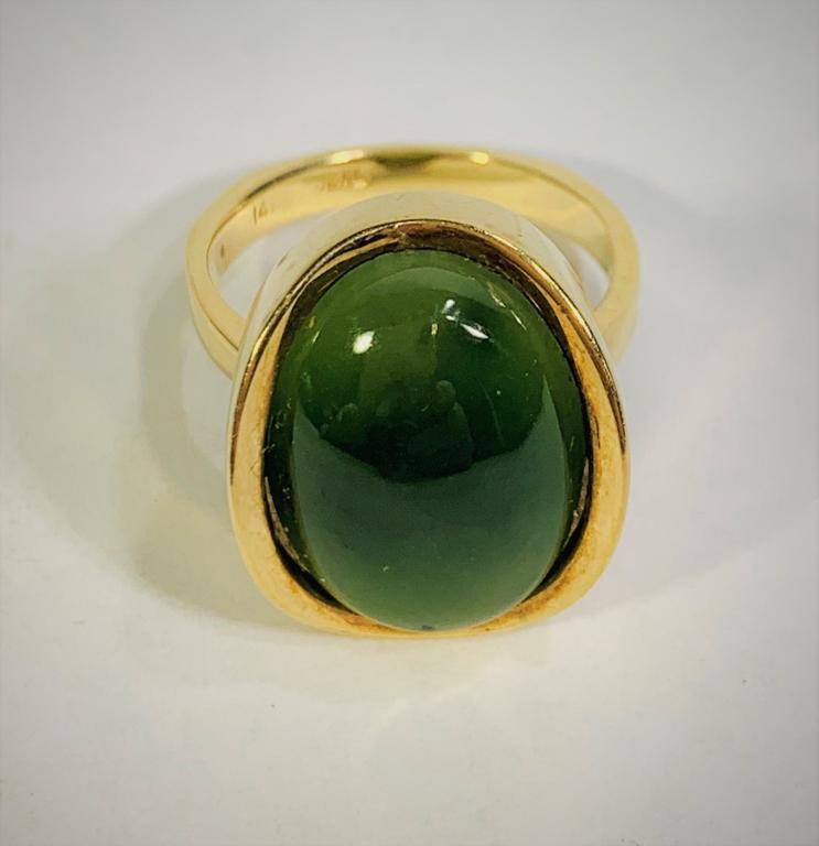 Jade and 14 Karat Gold Ring (1 of 4)