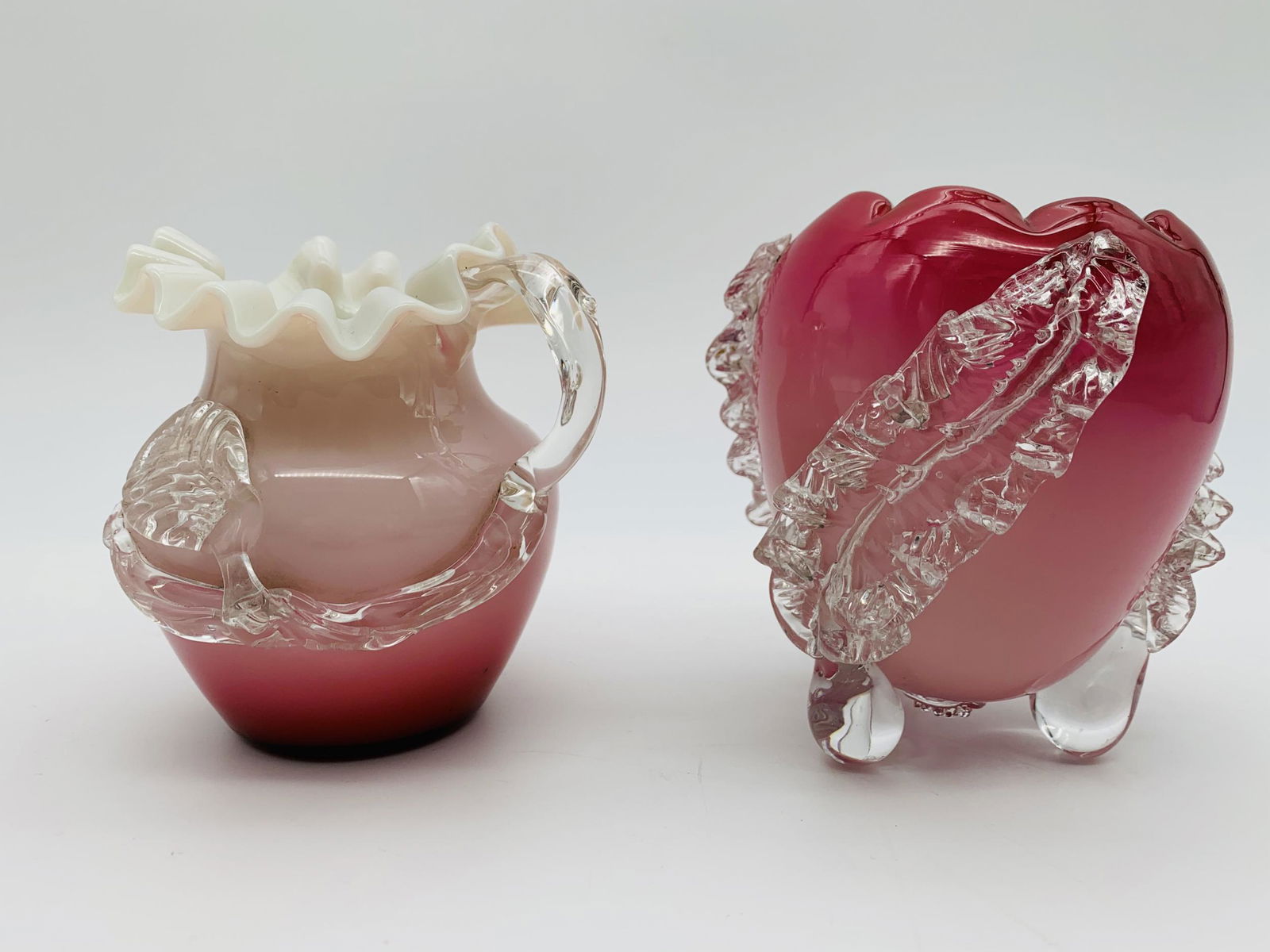 2 Peach Blow Glass Table Top Items (1 of 5)