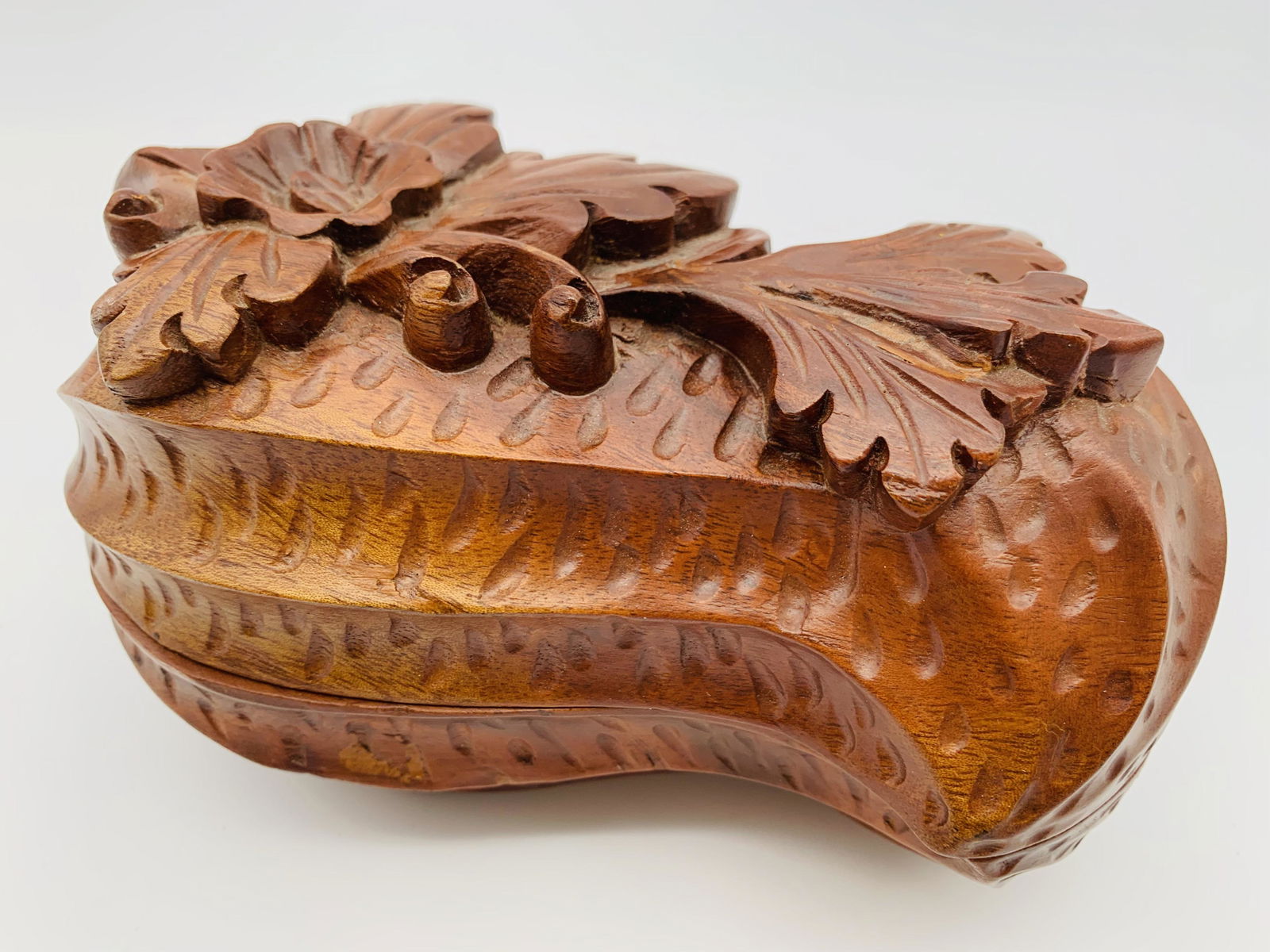 Vintage Chinese Carved Wood Squash Form Box (1 of 6)