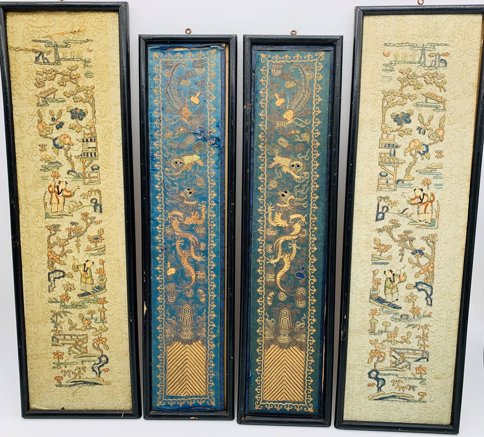 4 Antique Chinese Embroidered Panels (1 of 7)