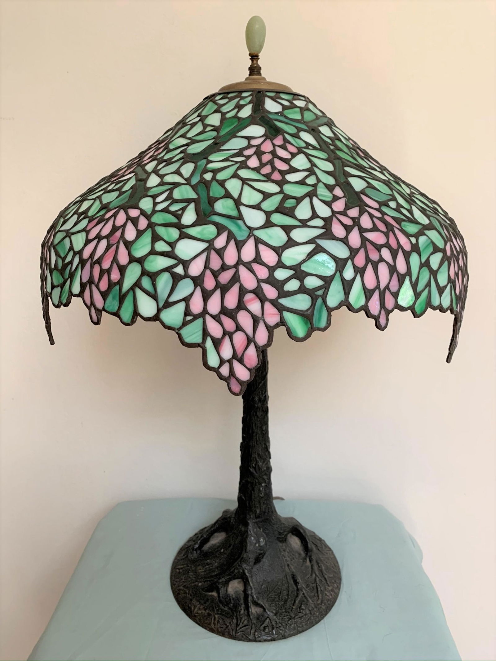 Unique Wisteria Leaded Glass Lamp (1 of 9)