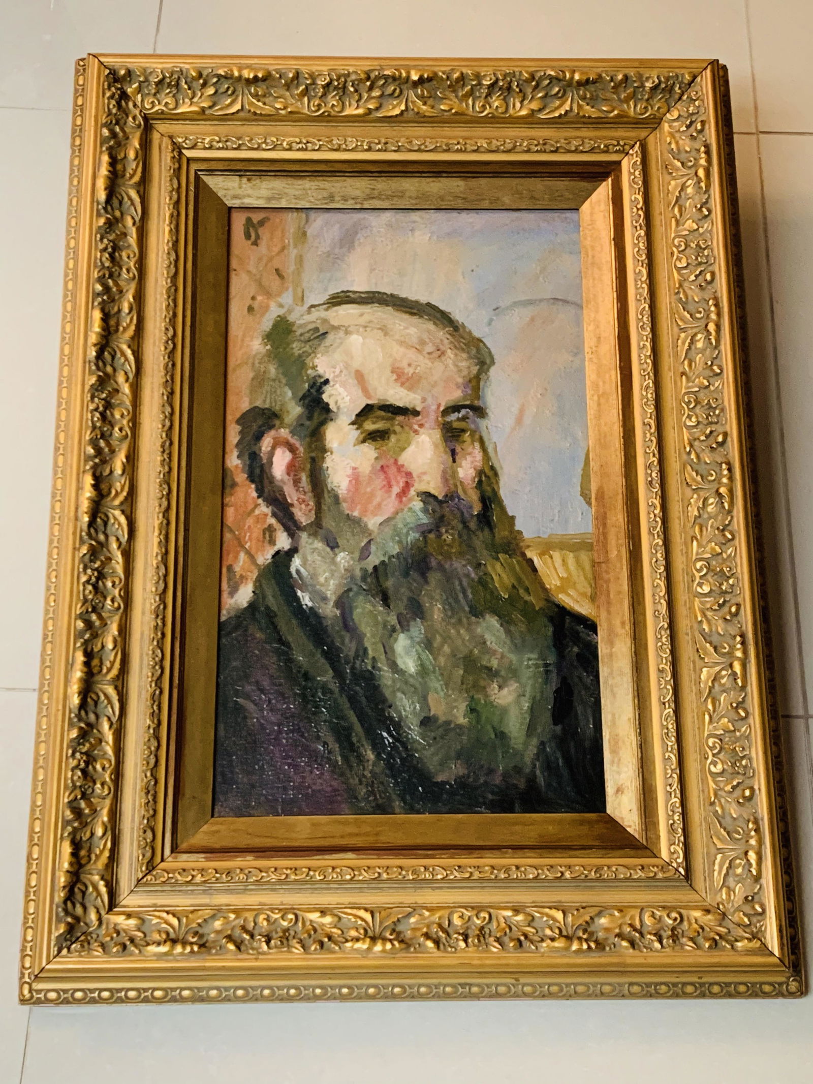 after: Claude Pissaro O/C "Self Portrait" (1 of 4)