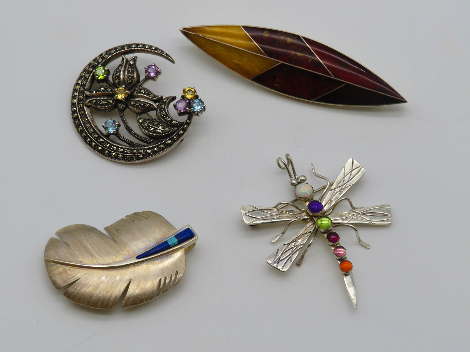 4 Vintage Sterling Fashion Brooches (1 of 5)