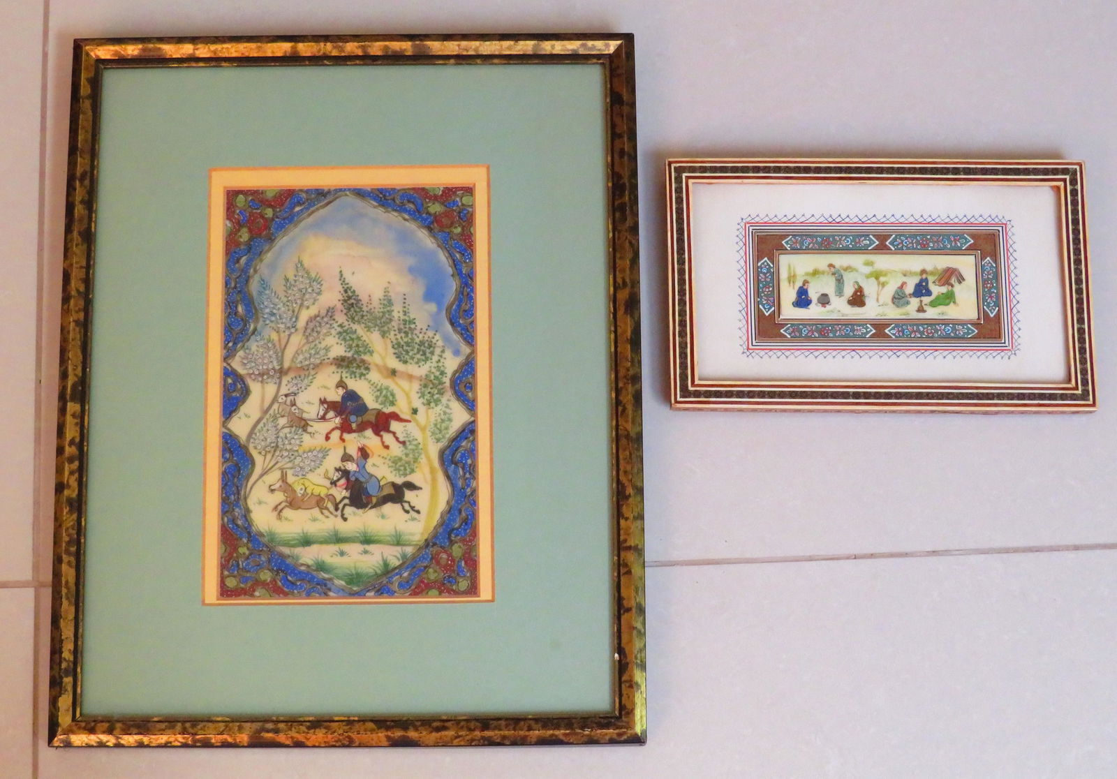 2 Hand Painted Persian Miniatures (1 of 4)
