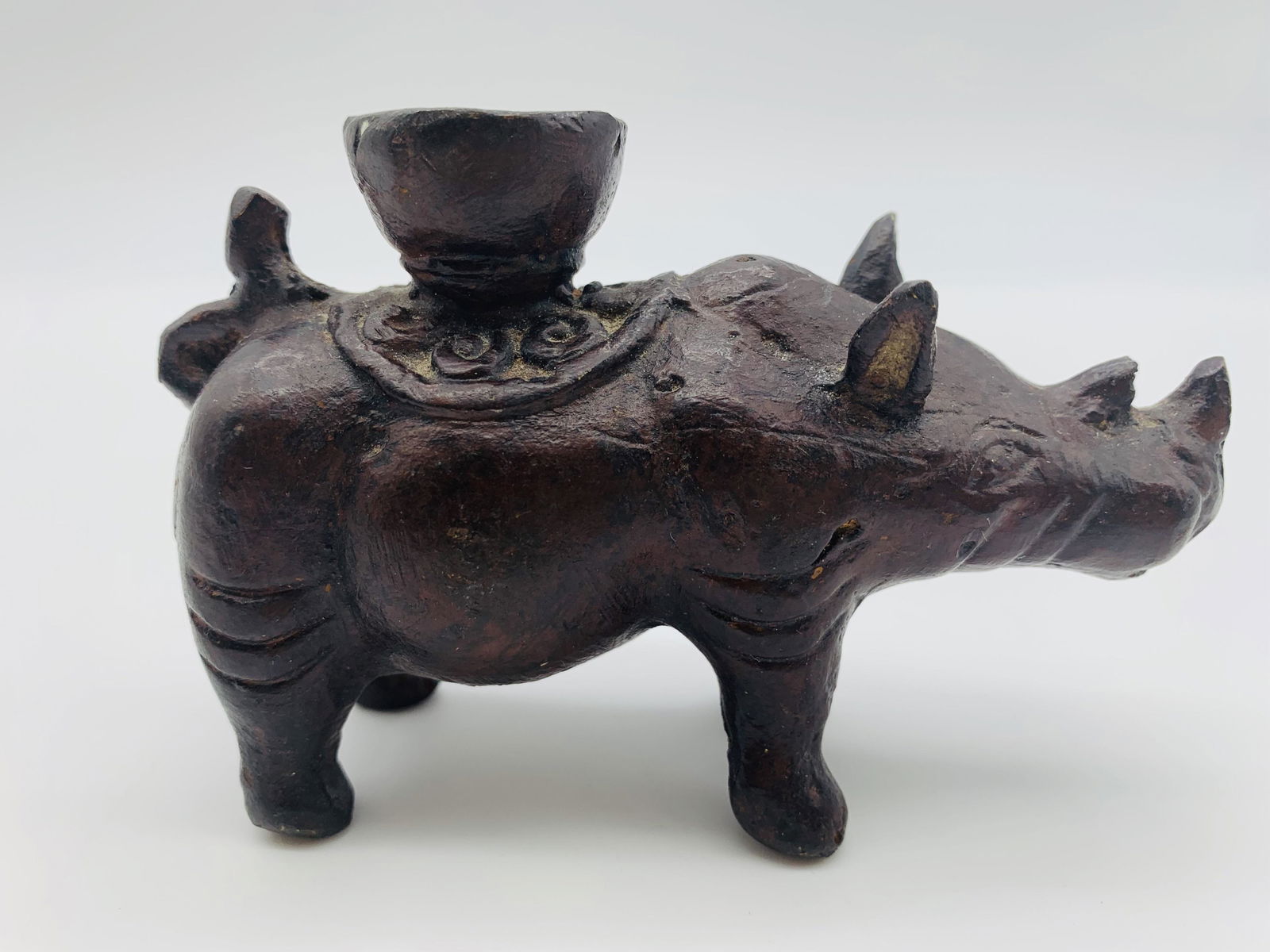 Vintage Chinese Bronze Rhinoceros Censer (1 of 6)