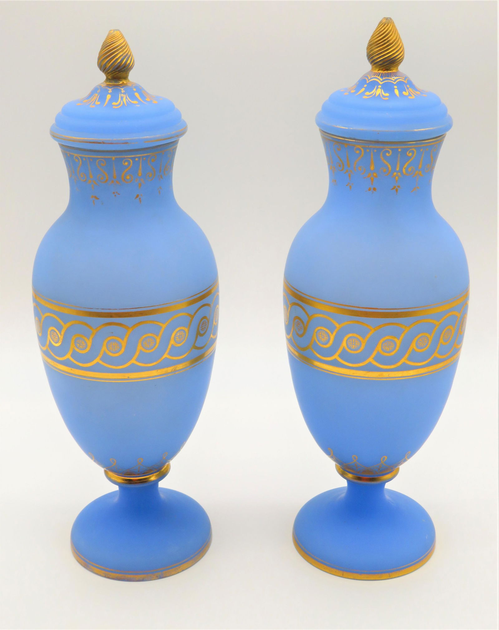 Pr 19C French Empire Opaline Covered Jars (1 of 5)