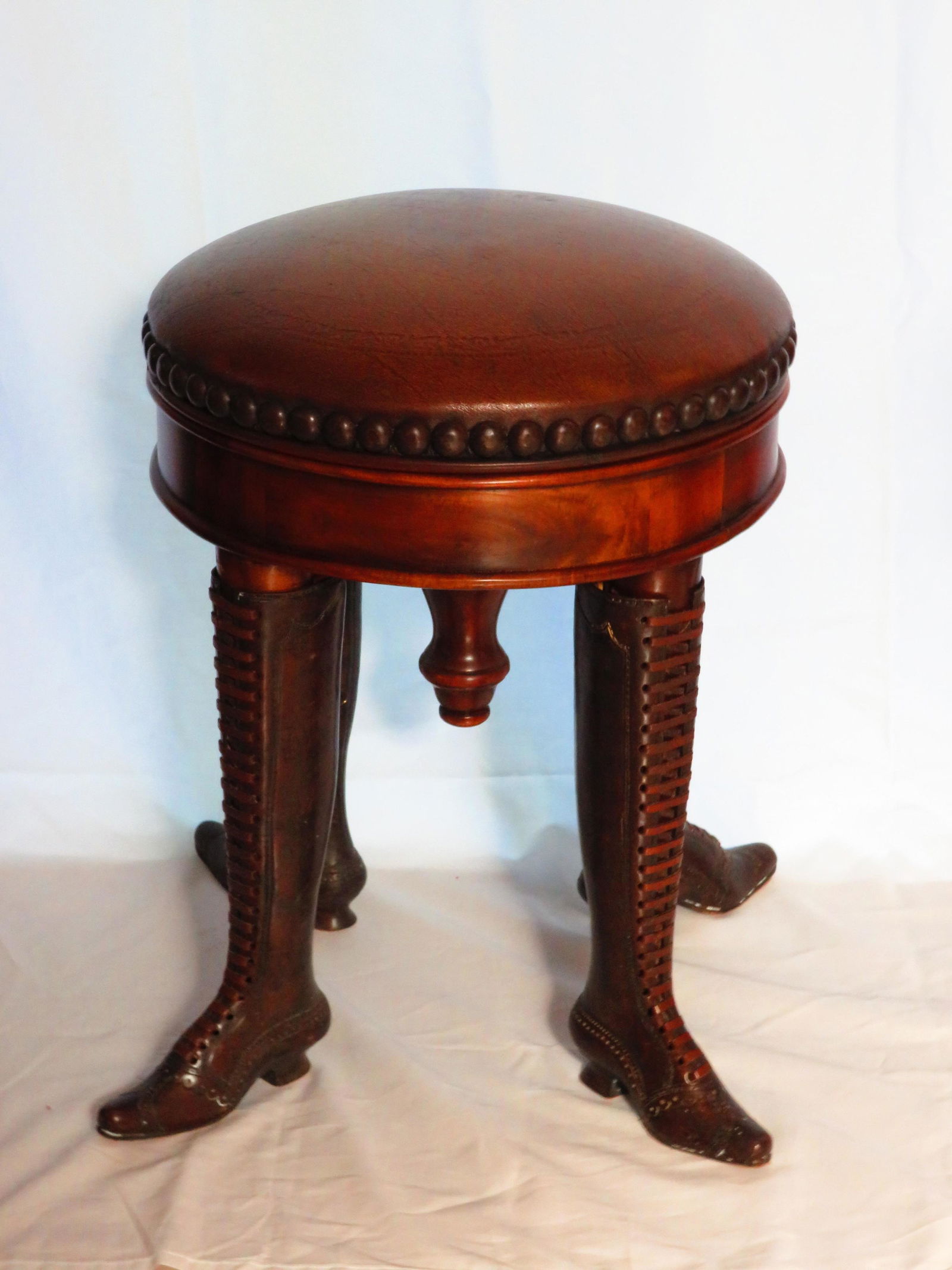 Mahogany and Bronze Piano Stool (1 of 4)