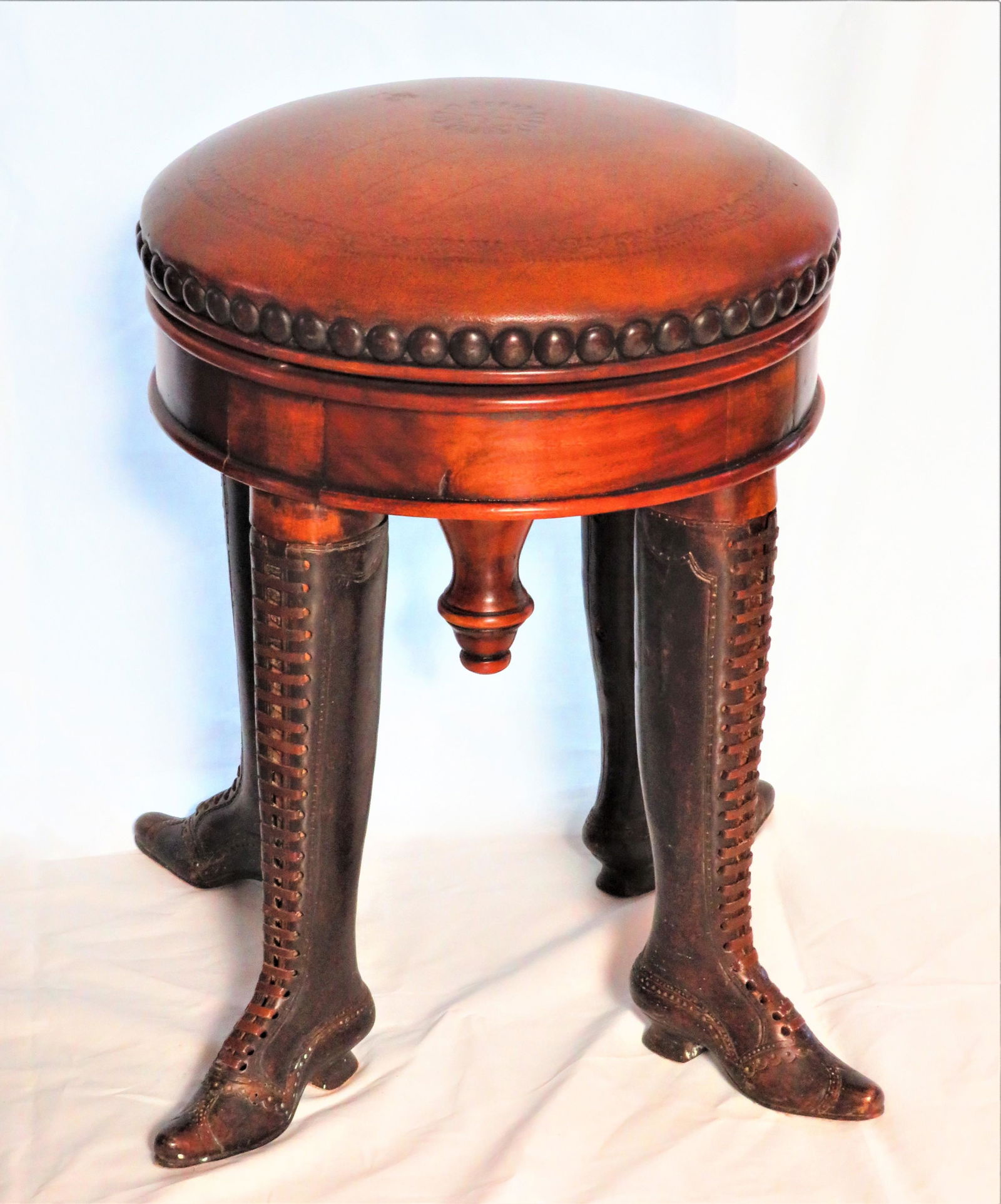 Mahogany and Bronze Piano Stool (1 of 4)