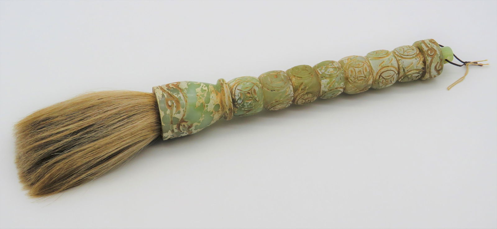 Chinese Carved Jade Handled Calligraphy Brush (1 of 5)