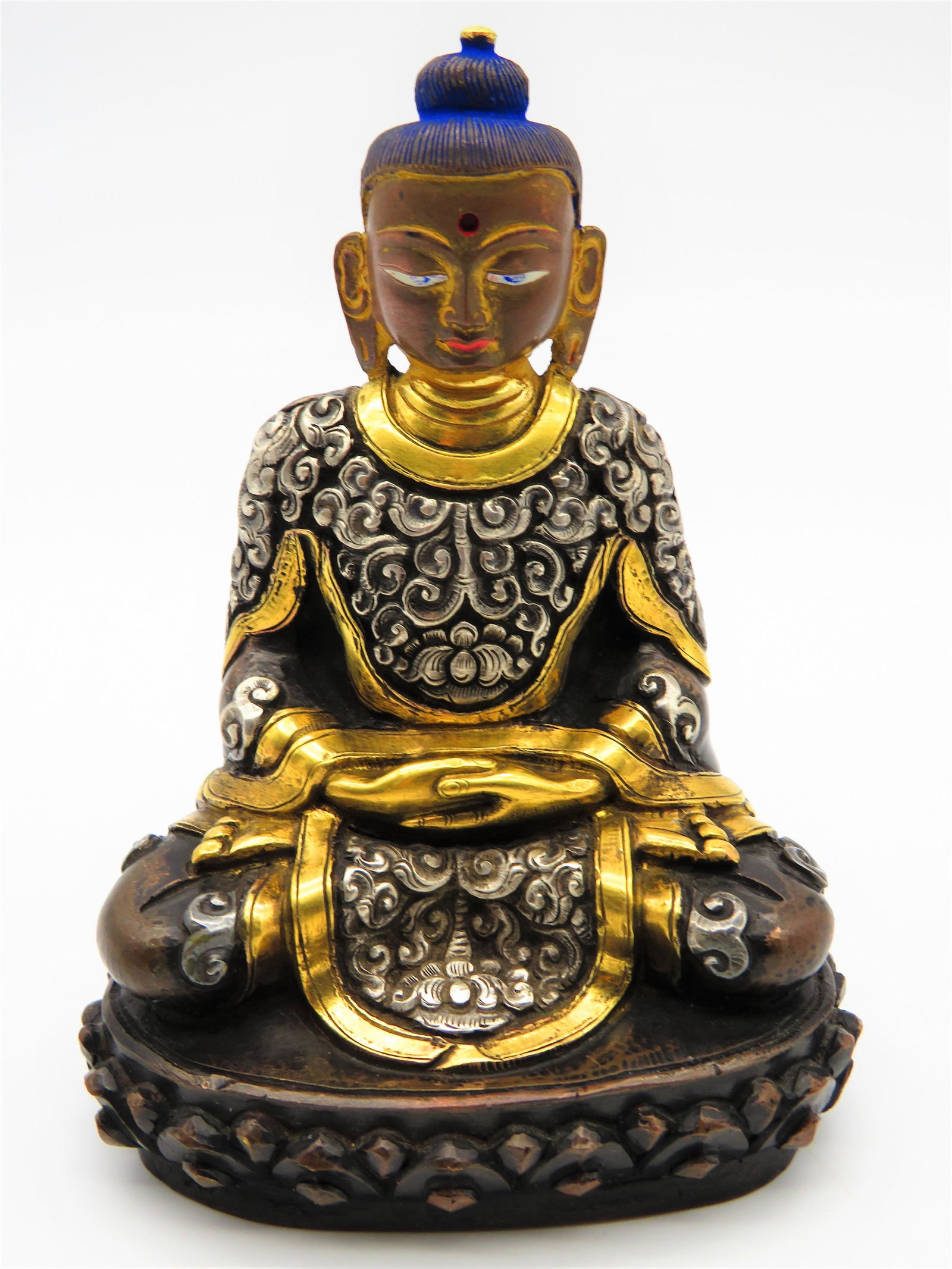 Chinese Mixed Metal Seated Buddha Figure (1 of 4)
