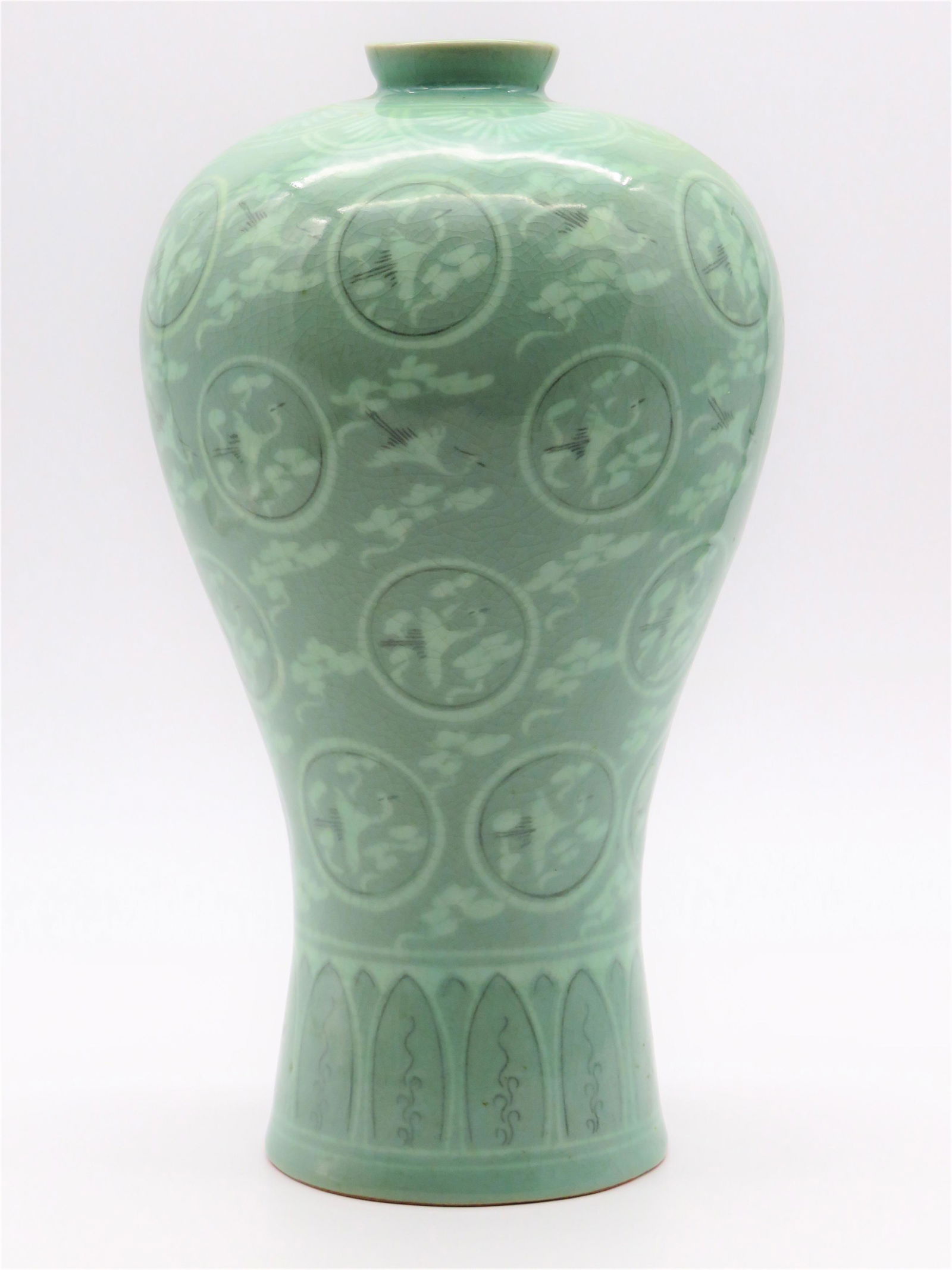 Korean Celadon Flying Crane Vase (1 of 3)