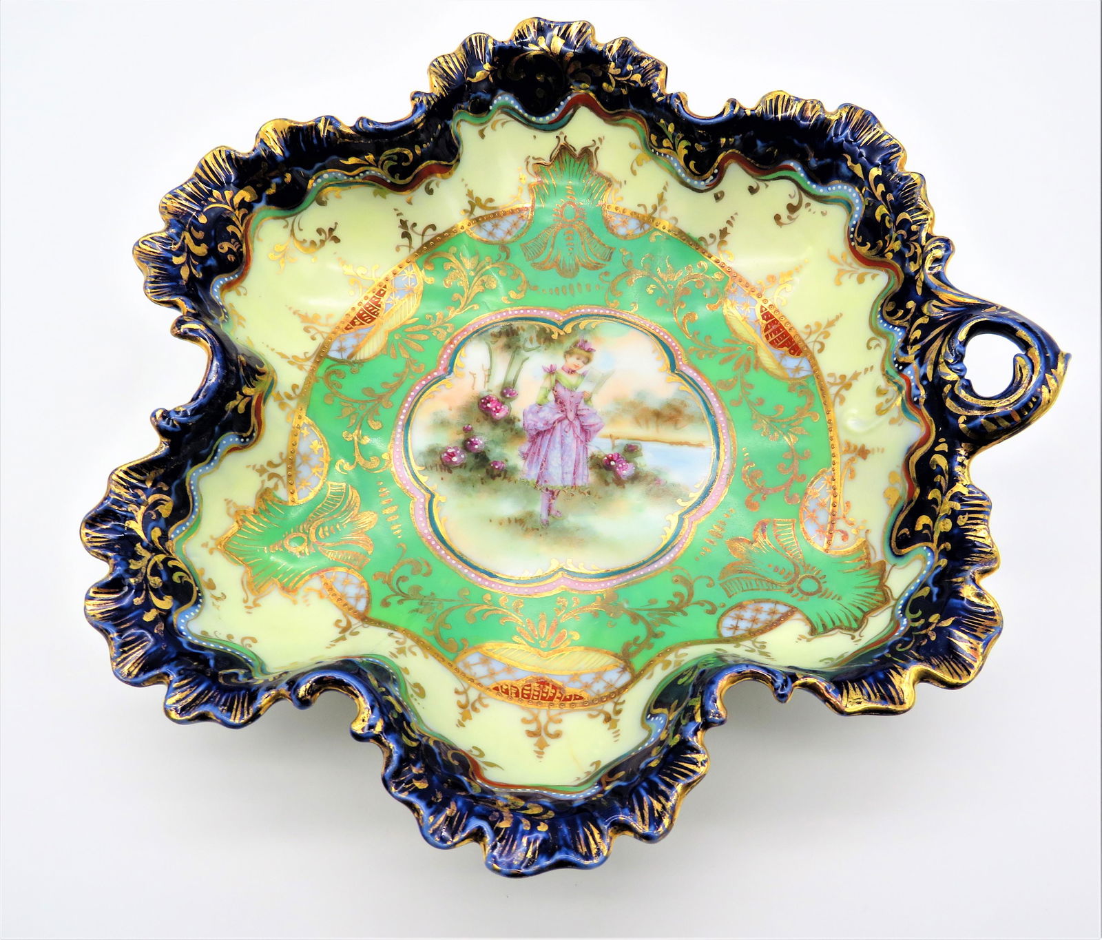 Antique Continental Hand Painted Porcelain Dish (1 of 4)
