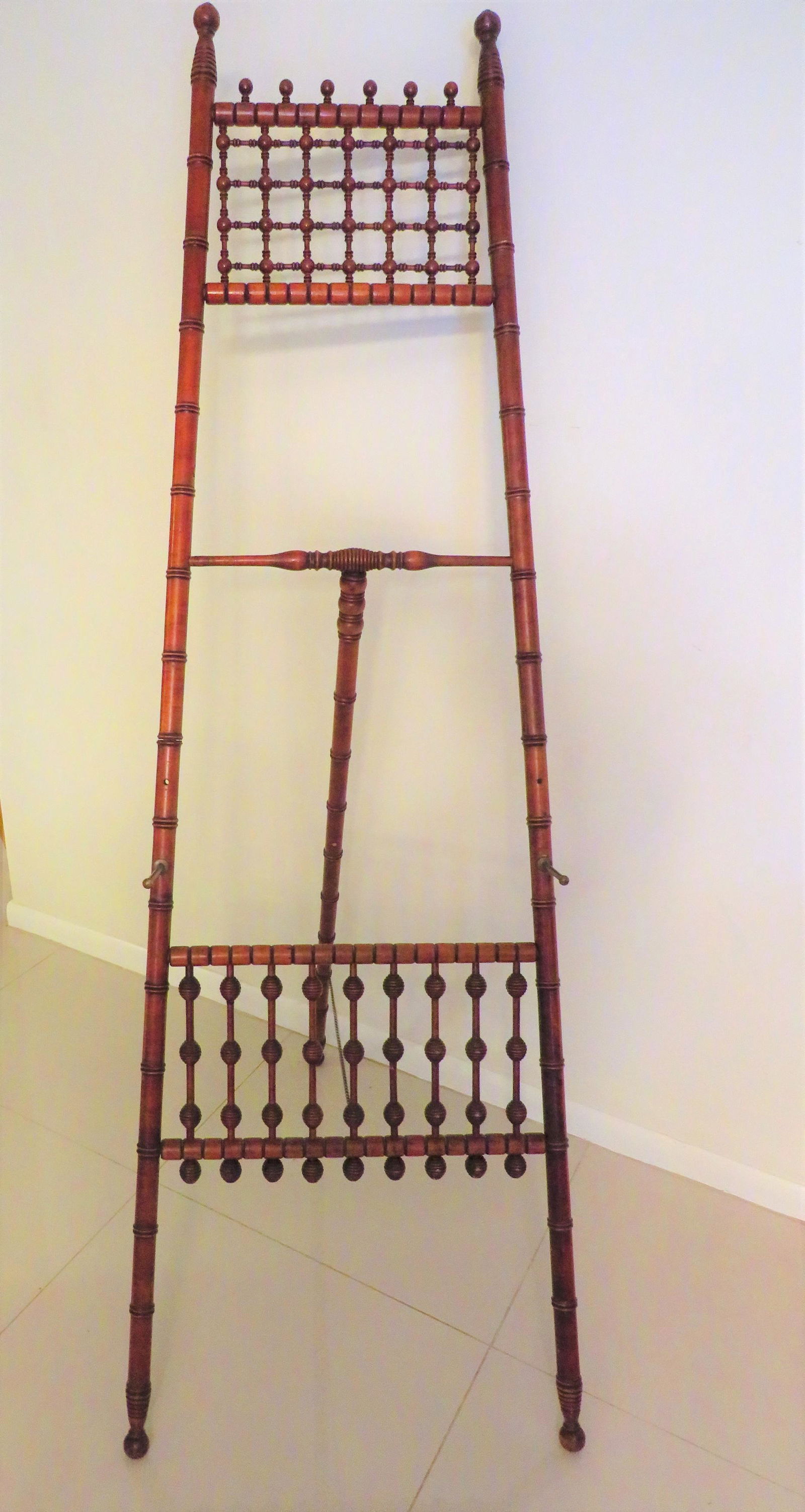 Victorian Turned Wood Stick & Ball Easel (1 of 3)
