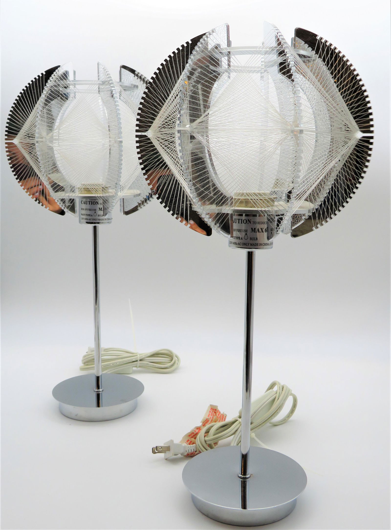 Pr Mirrored Acrylic Sphere Lamps (1 of 6)