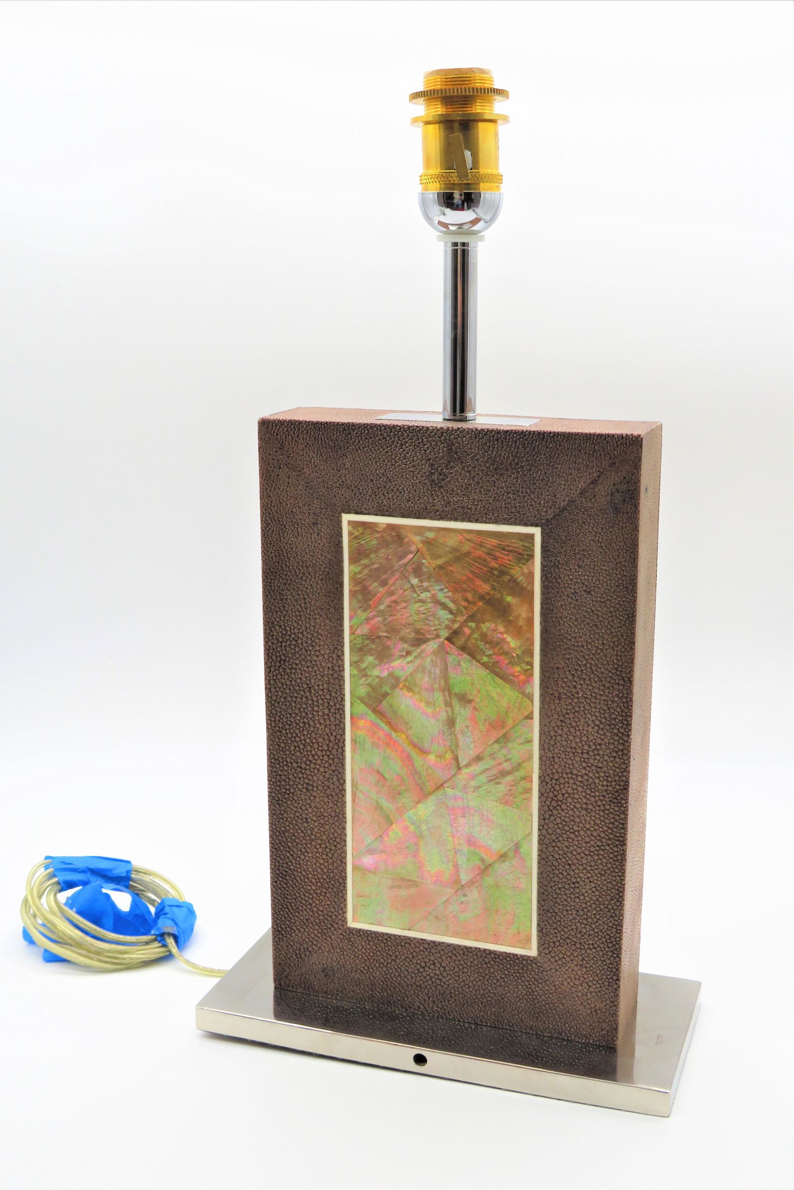 Modern Shagreen & Abalone Table Lamp (1 of 3)