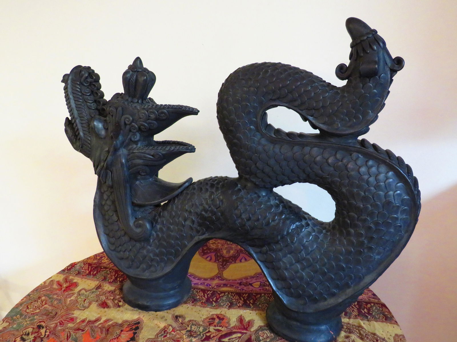 Large Black Terracotta Dragon Figure (1 of 8)