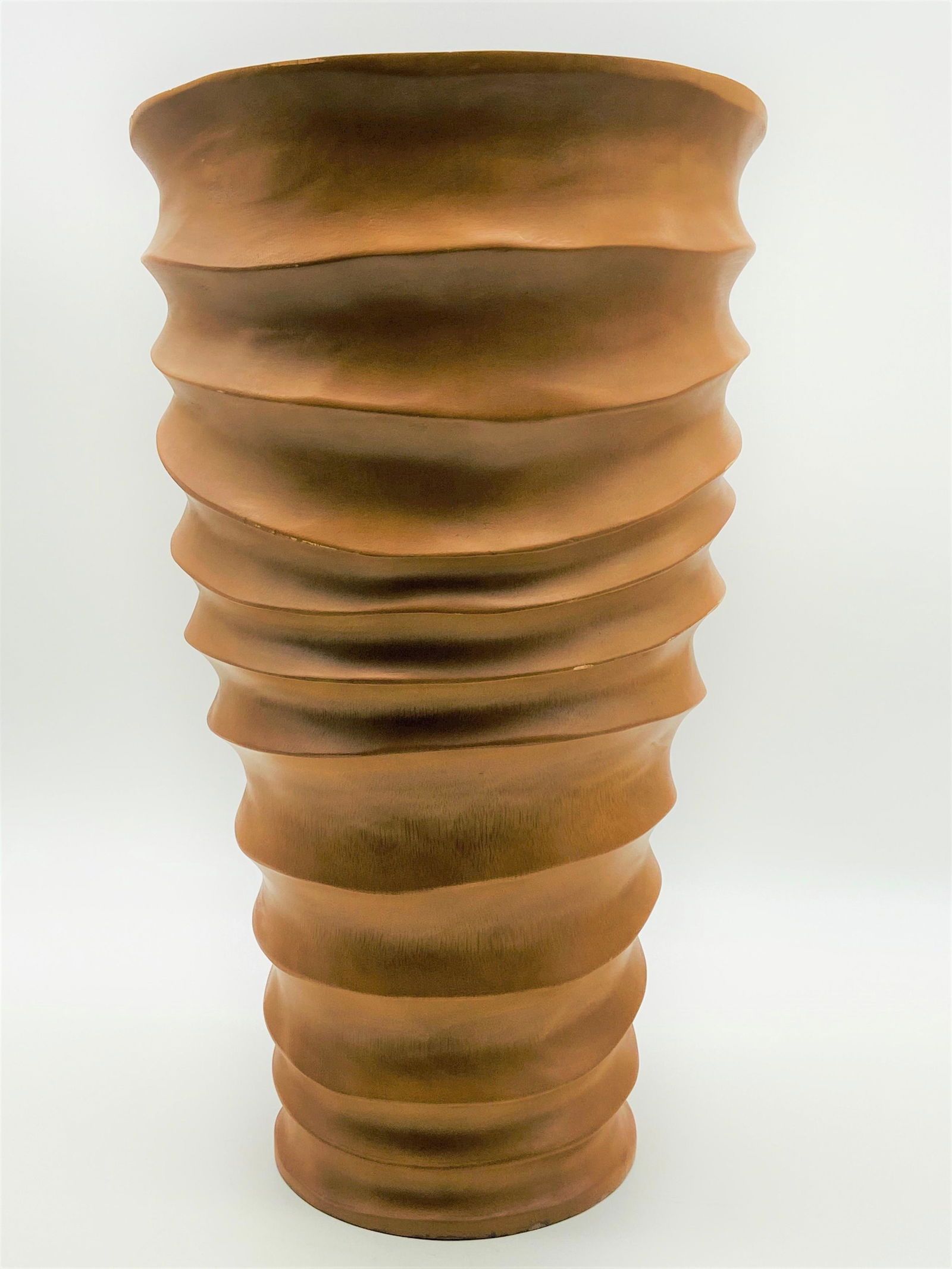 Donna Karan Lenox Carved Wood Rippled Tall Vase (1 of 9)