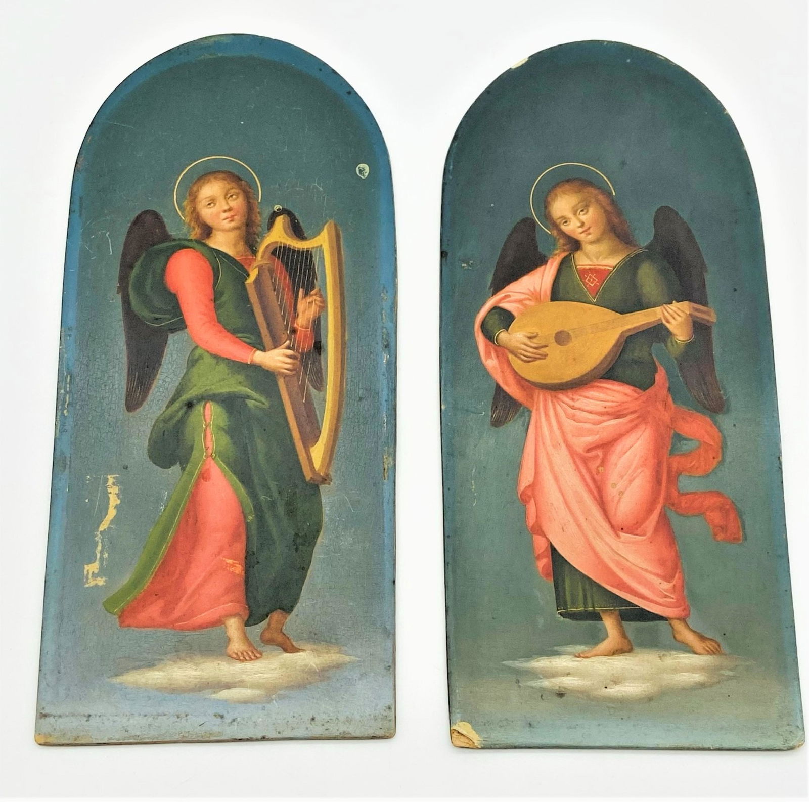 Pair 19C Italian O/B Painted Plaques (1 of 6)