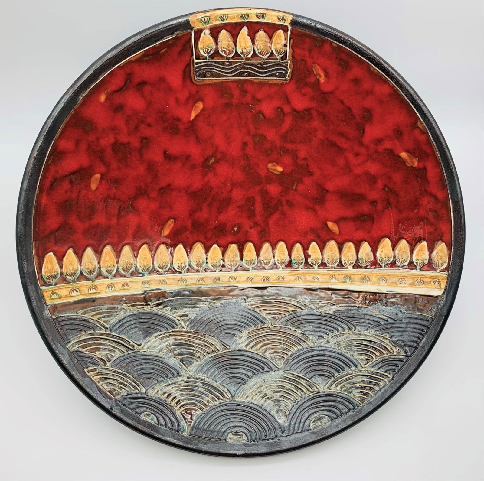 Attrib: Eugenio Pattarino Glazed Pottery Charger (1 of 7)