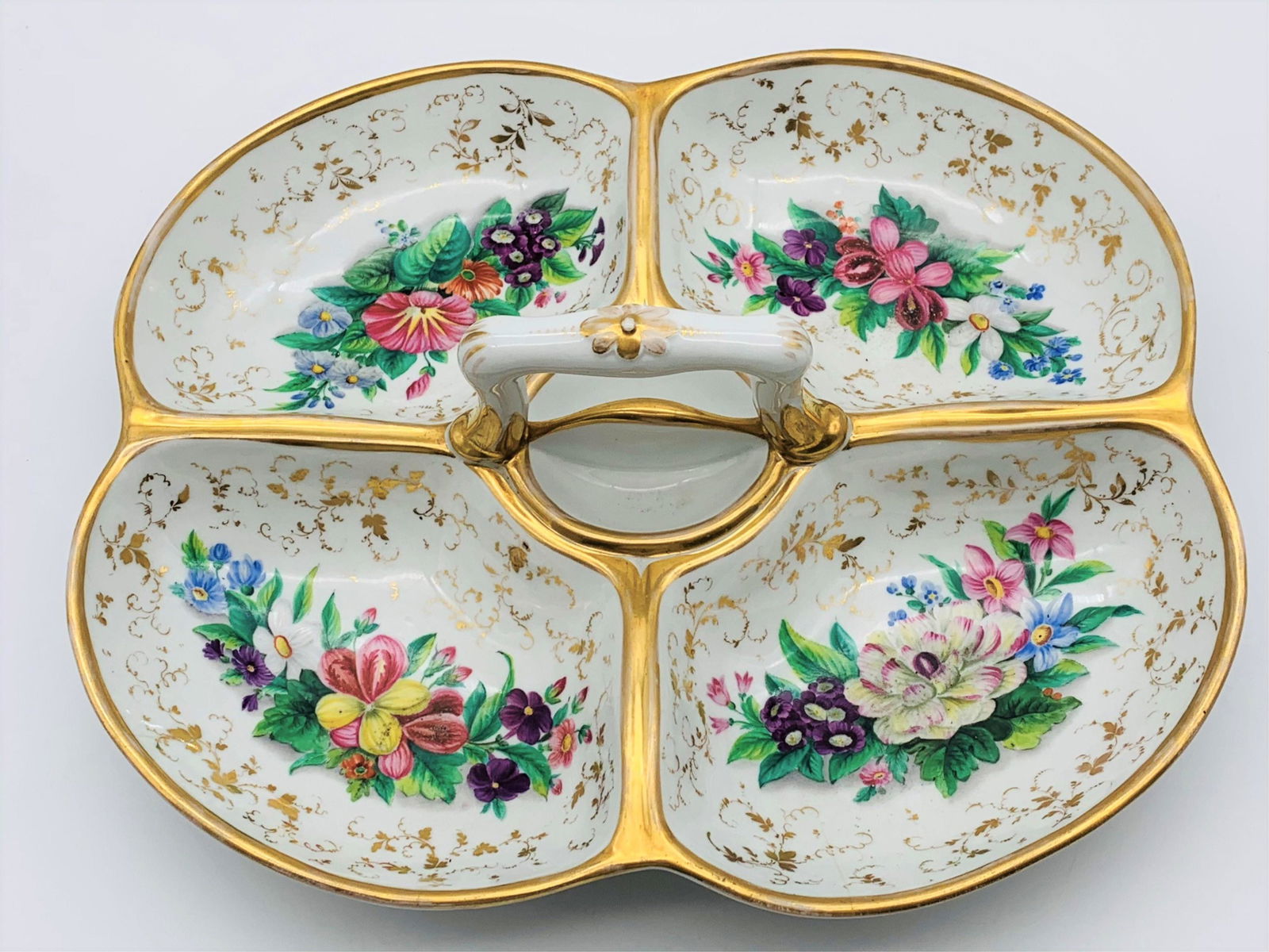 Large Sevres Style Porcelain Bon Bon Dish (1 of 9)