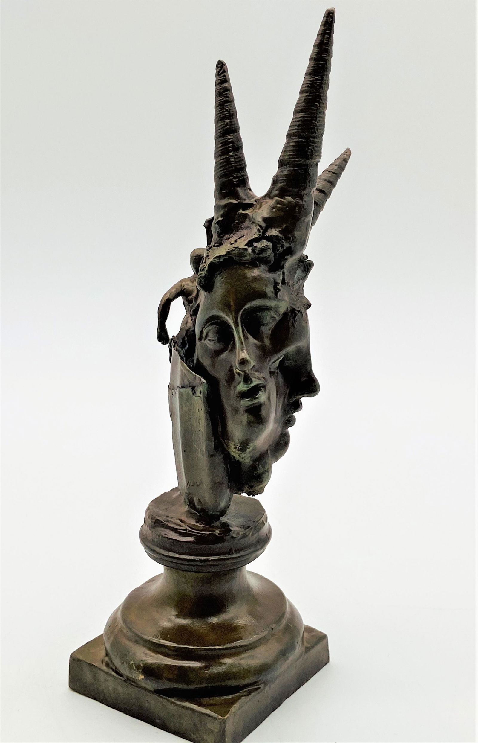 Surrealist Bronze Figural Sculpture Signed (1 of 7)