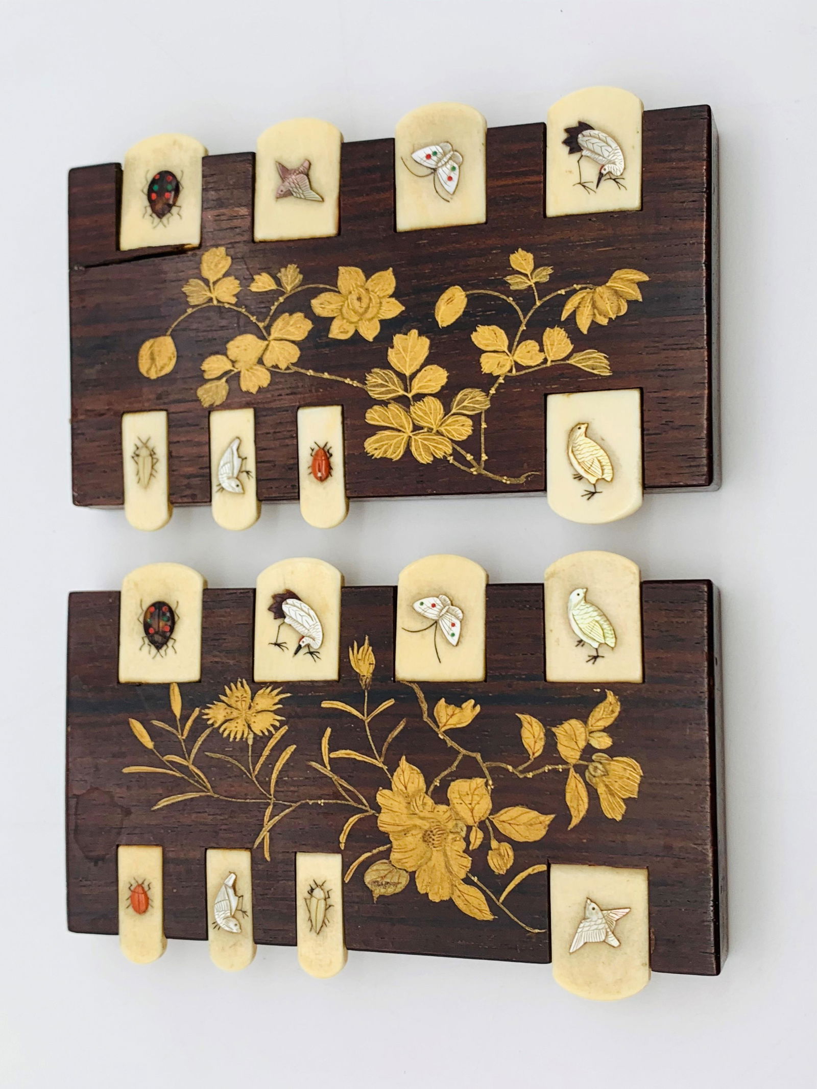 2 Antique Japanese Shibyama Game Counters (1 of 6)