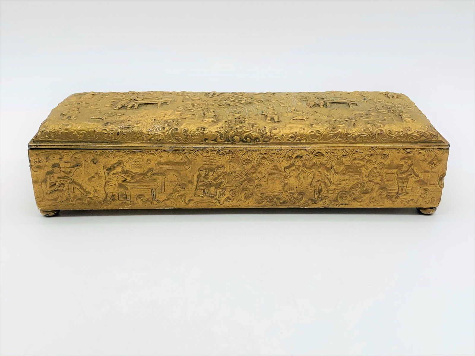 Victorian Barbour Gilt Metal Glove Box (1 of 9)