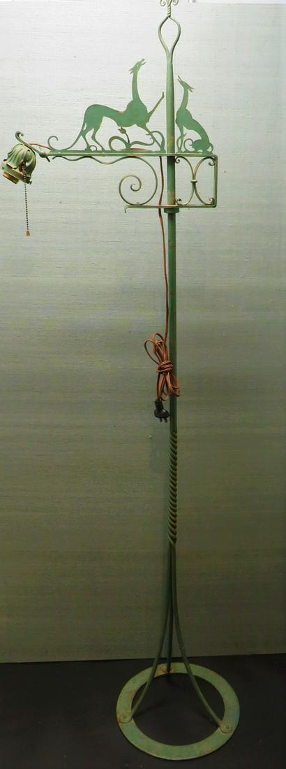 Wilhelm Hunt Diederich Two Hounds Bridge Lamp 1925 (1 of 5)