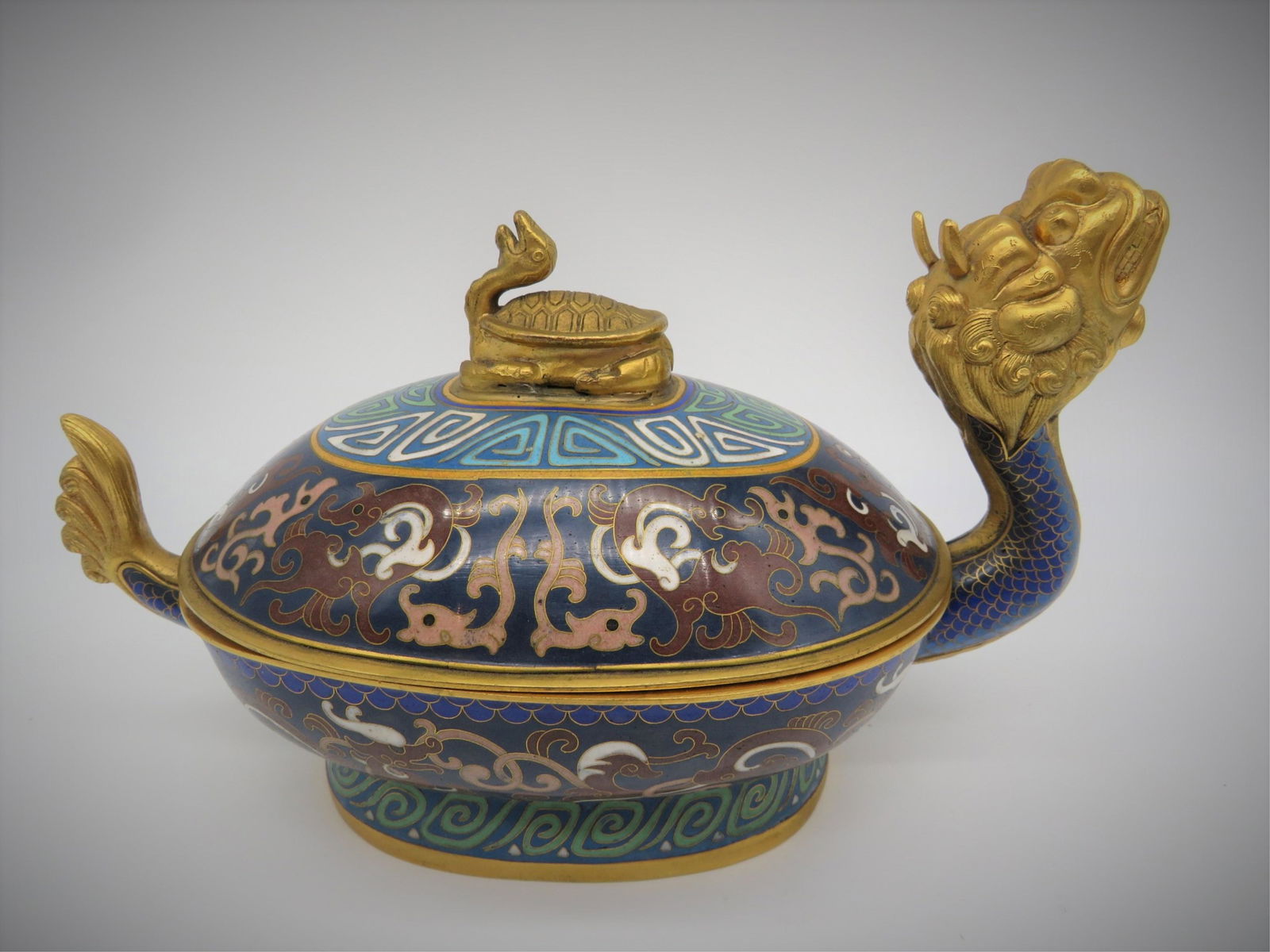 Vintage Chinese Cloisonne and Bronze Dragon Box (1 of 6)