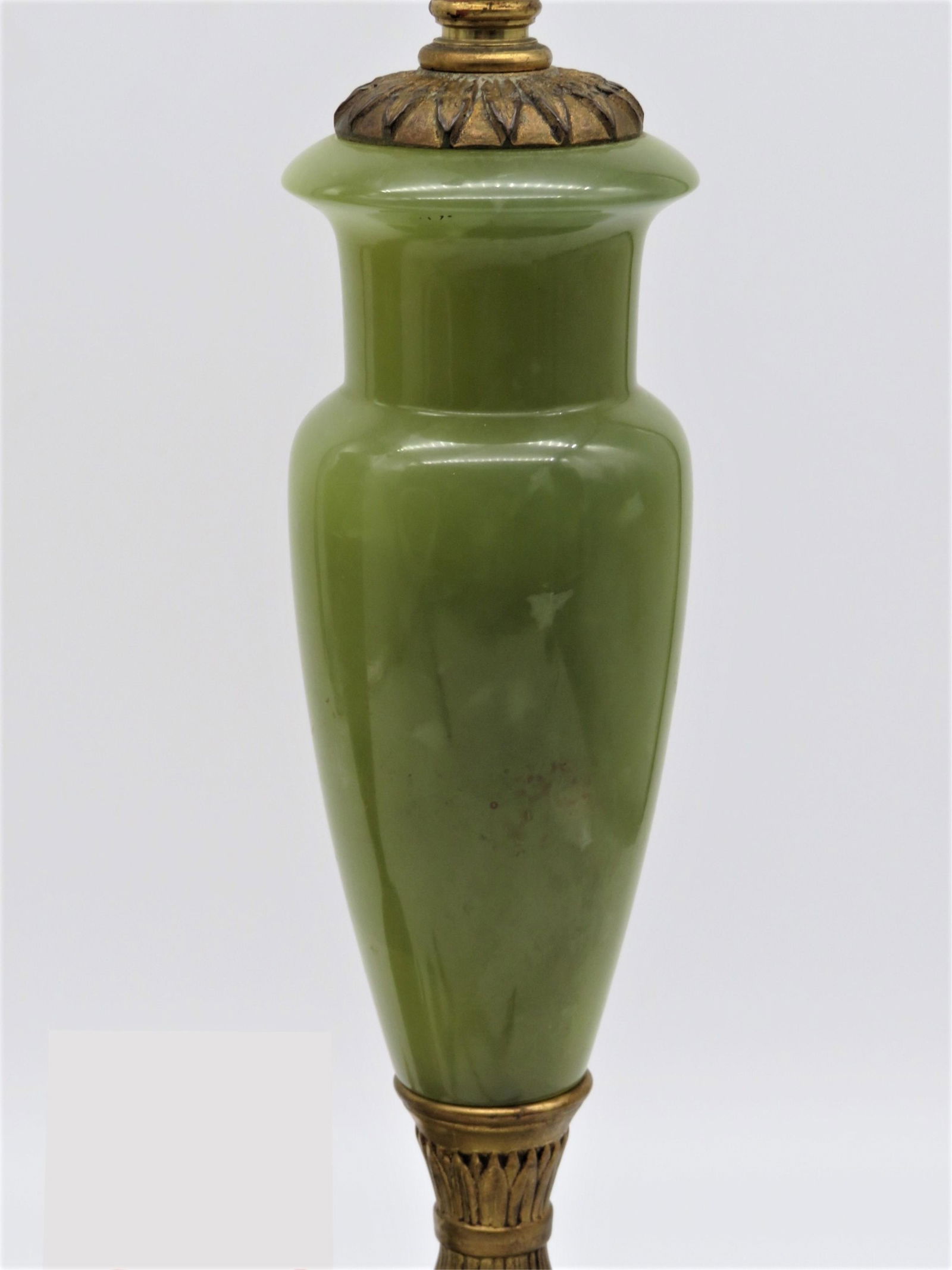 Pair Art Deco Green Onyx Lamps (1 of 5)