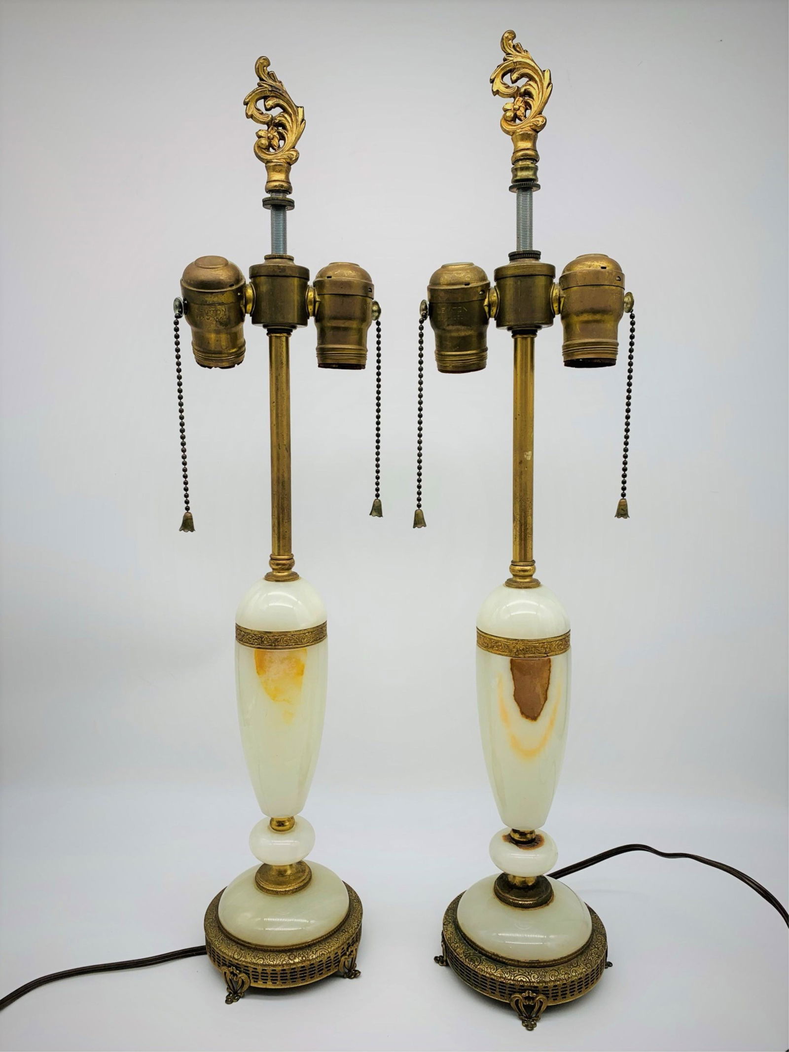 Pair Art Deco Onyx Lamps (1 of 10)