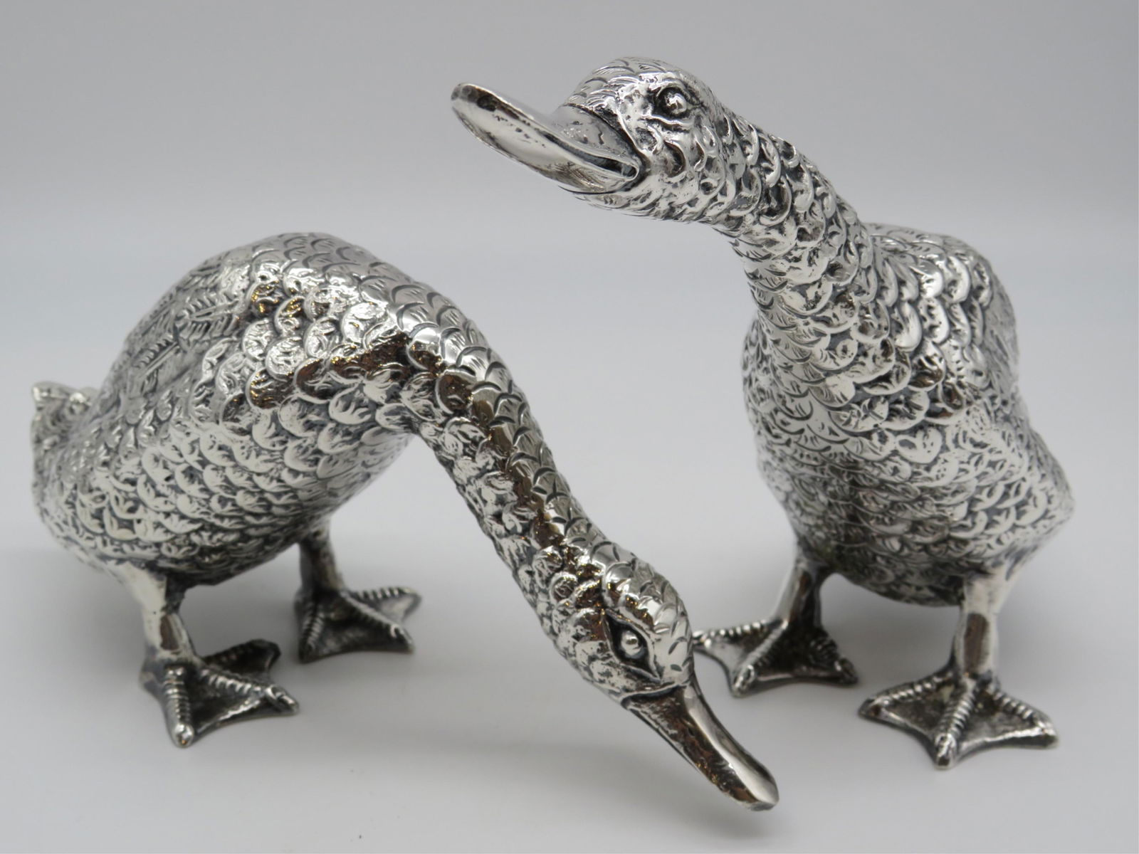 2 Valmazan Spain Silver Plates Geese Figures (1 of 5)