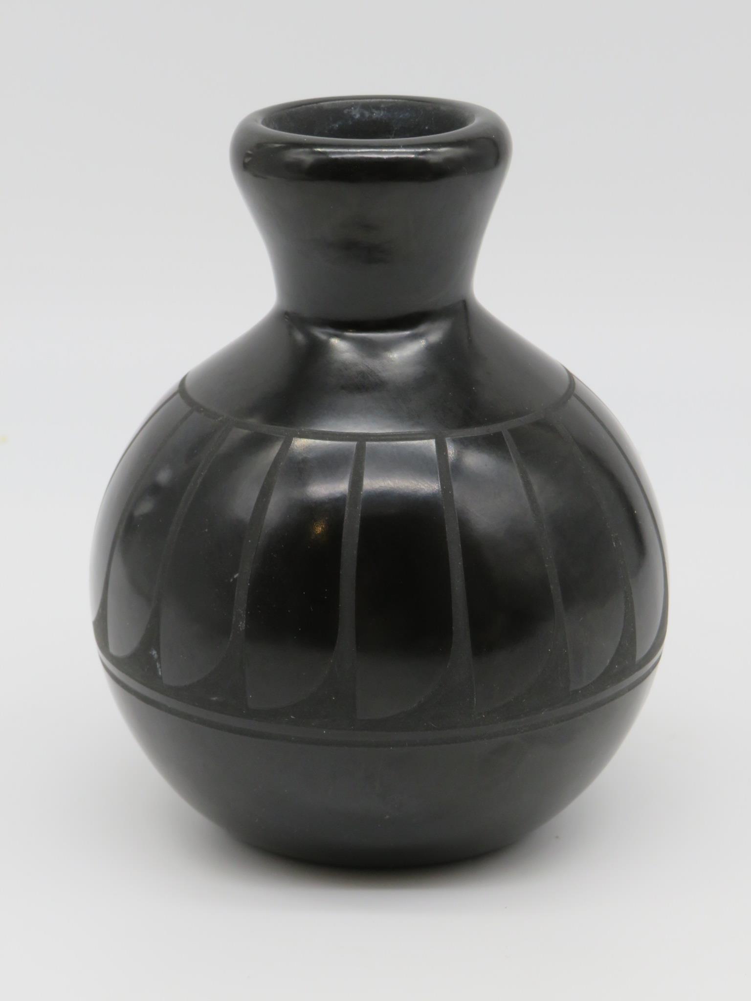 Navajo Adakai Black on Black Vase (1 of 3)