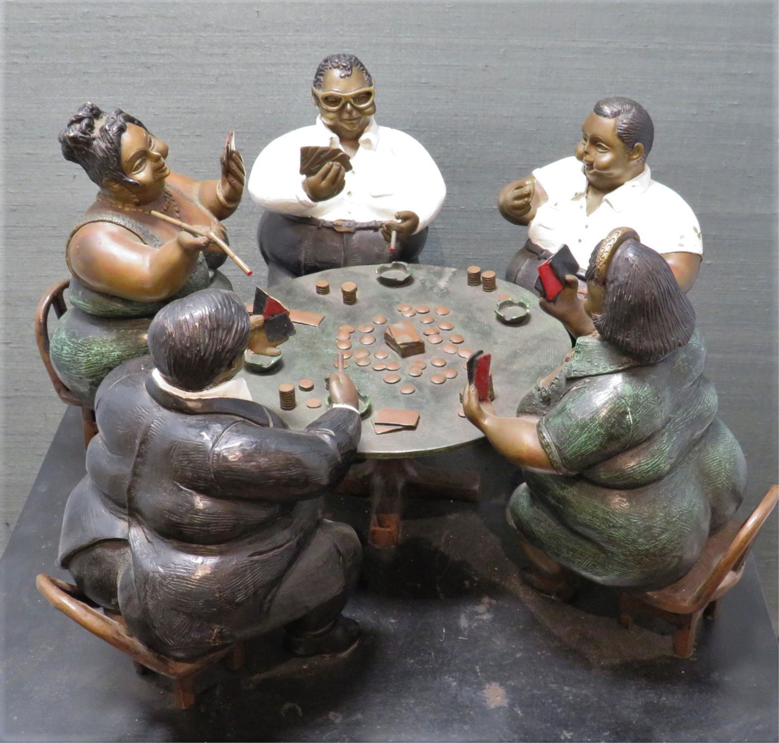 Bruno Luna Bronze Figural Group The Poker Game (1 of 9)