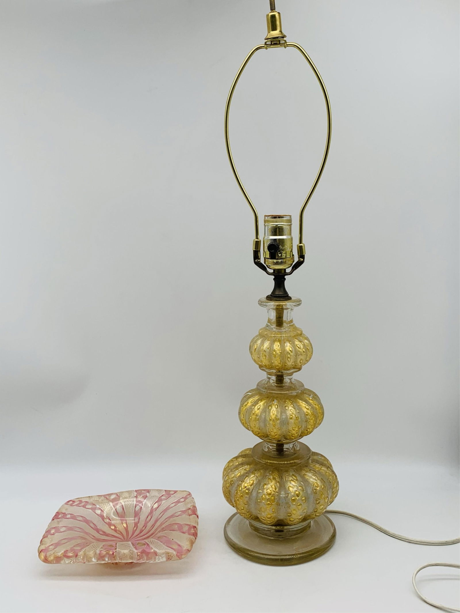 Mid Century Murano Glass Lamp and Tray (1 of 10)