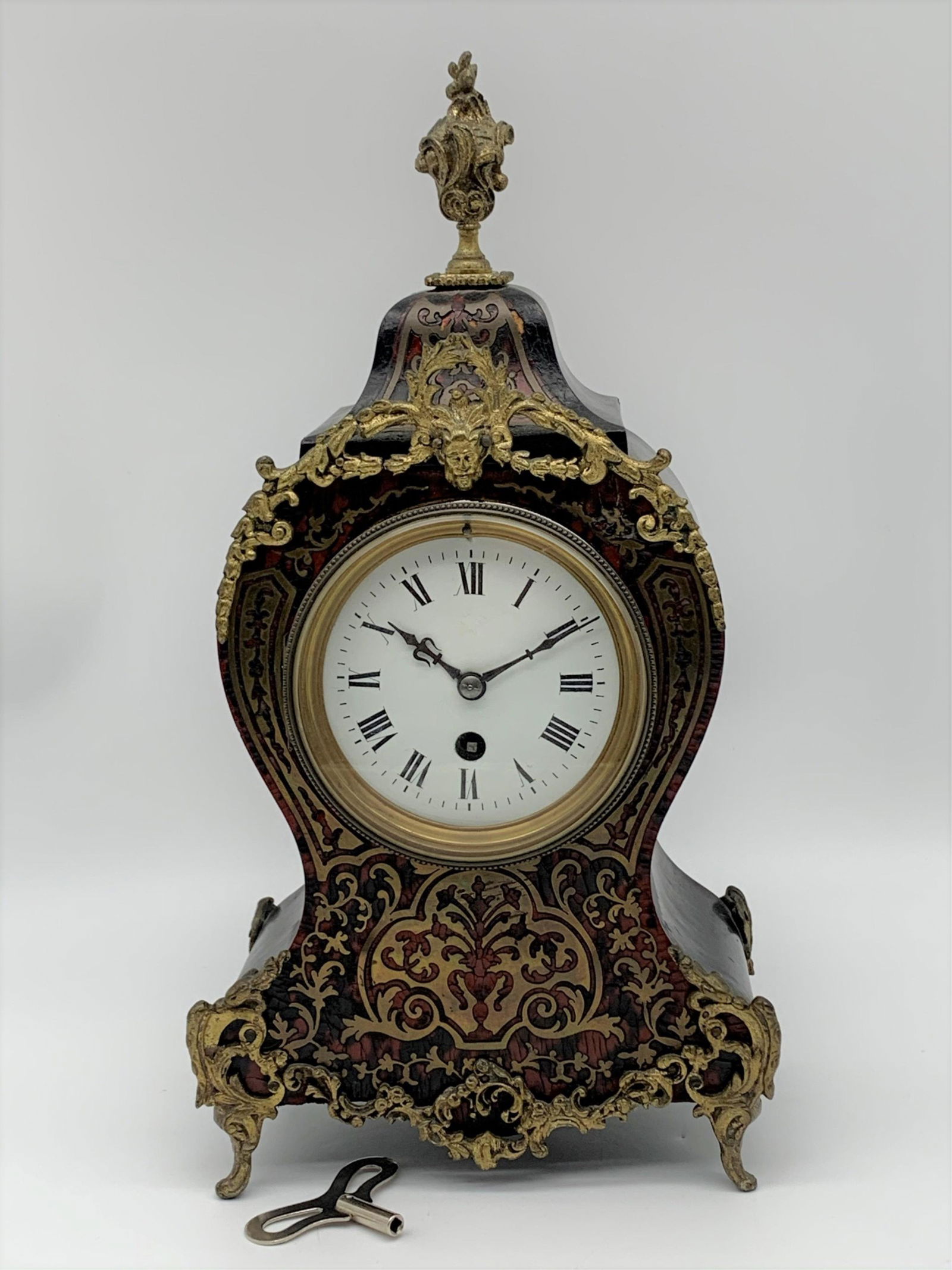 Antique French Boulle Marquetry Mantle Clock (1 of 9)
