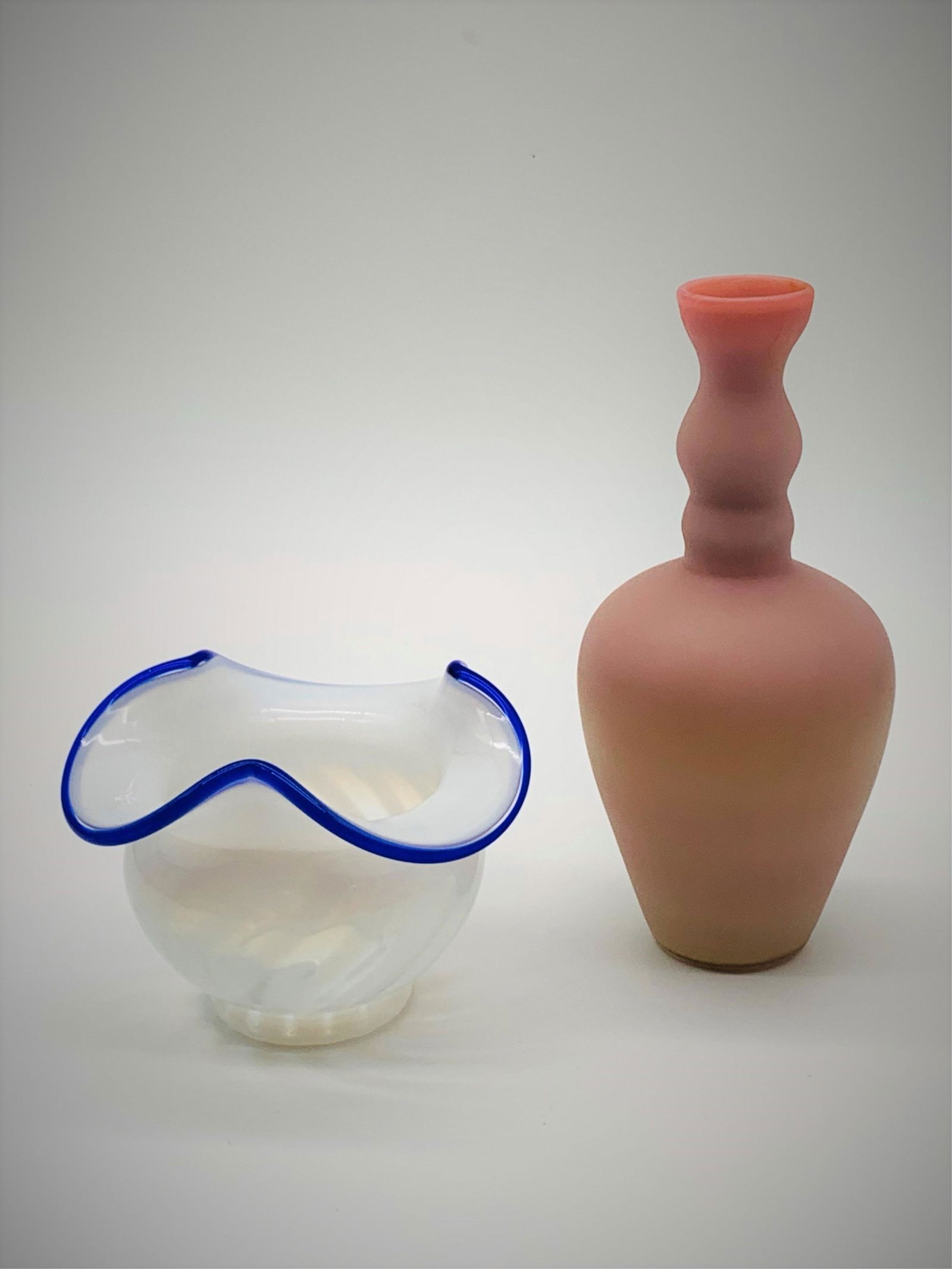 Fenton Bowl & Peach Blow Vase (1 of 5)