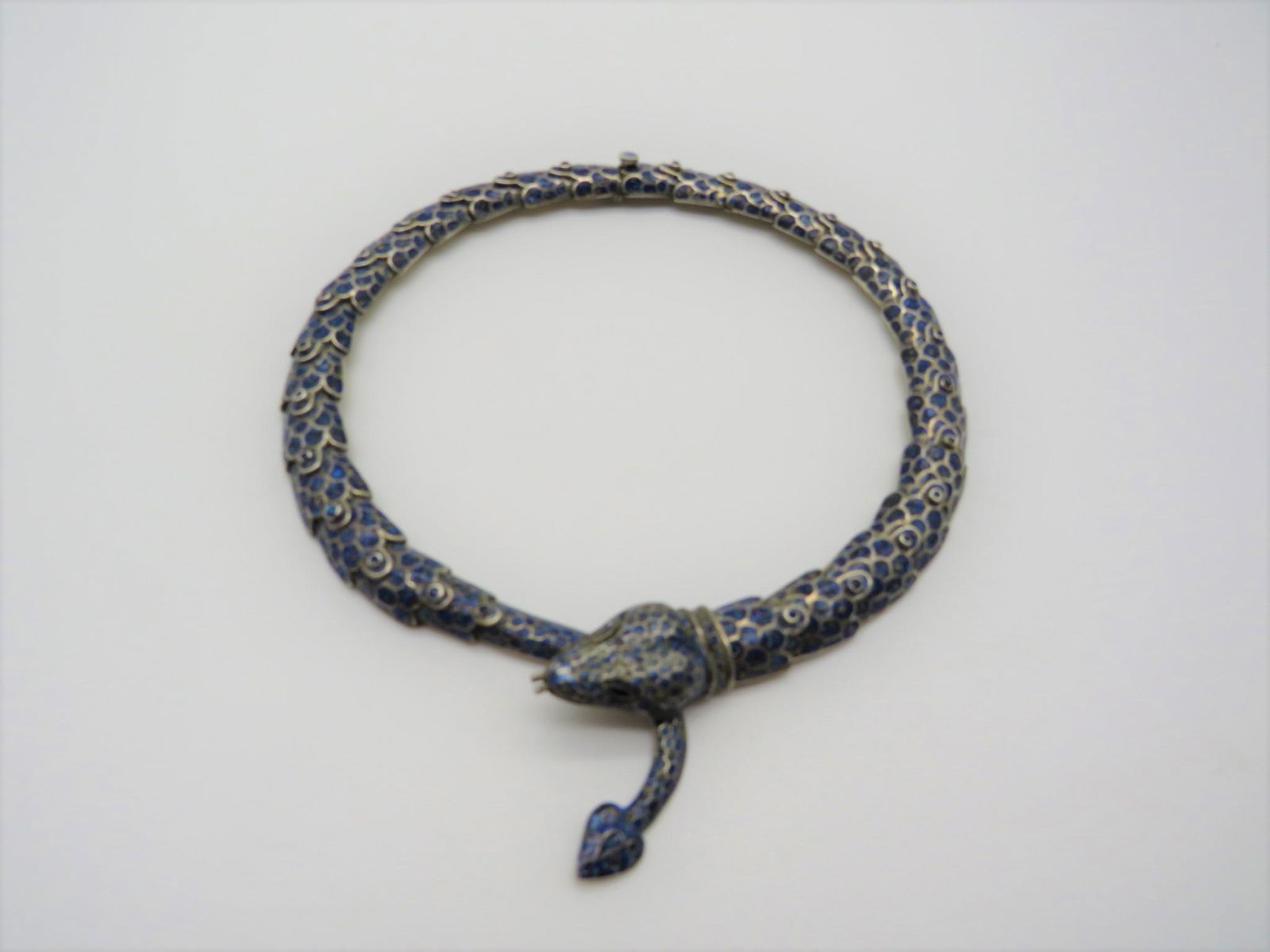 Rodriguez Mexican Silver Enamel Snake Necklace (1 of 7)