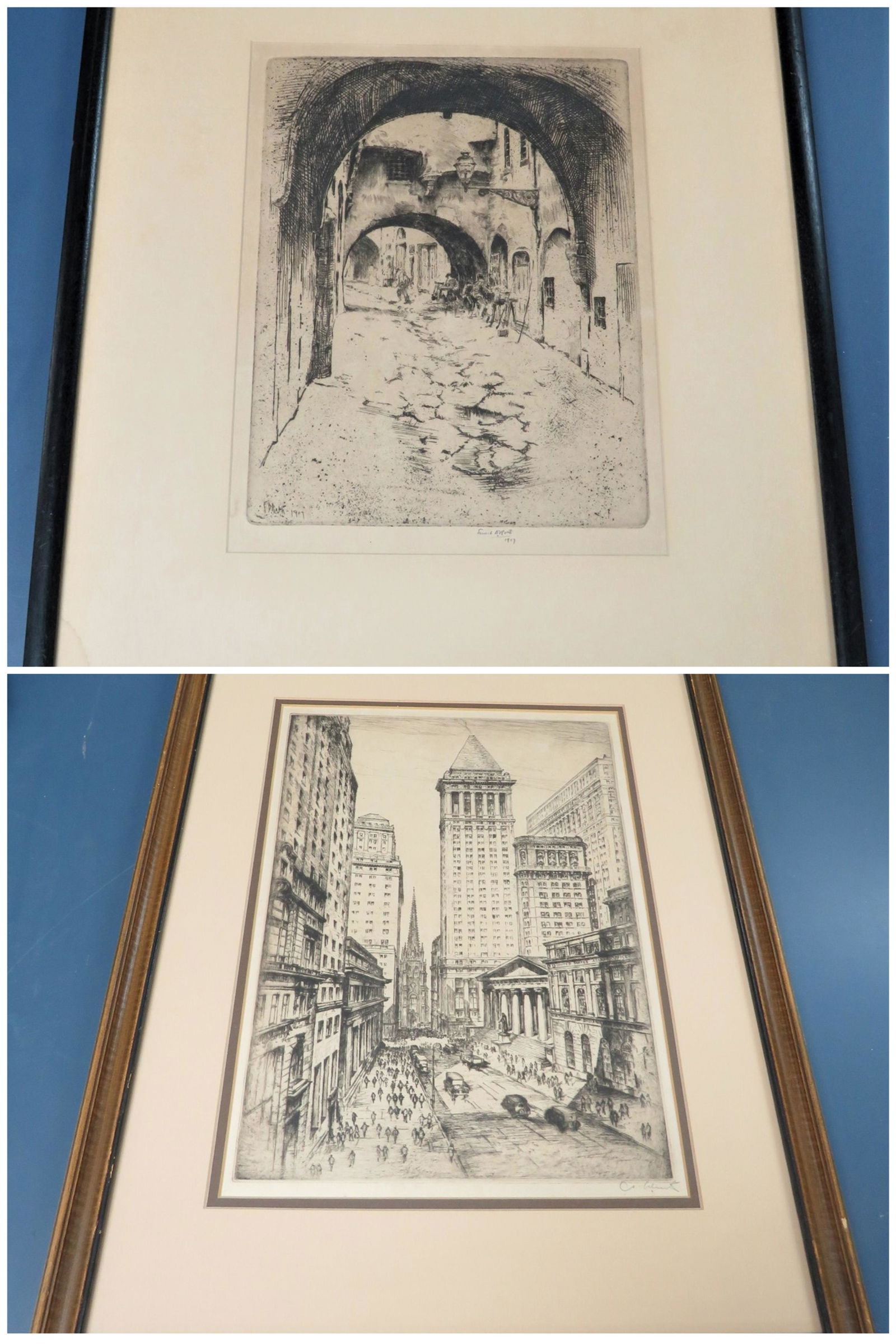 2 Early 20C Etchings E Roth, A Schutz (1 of 12)