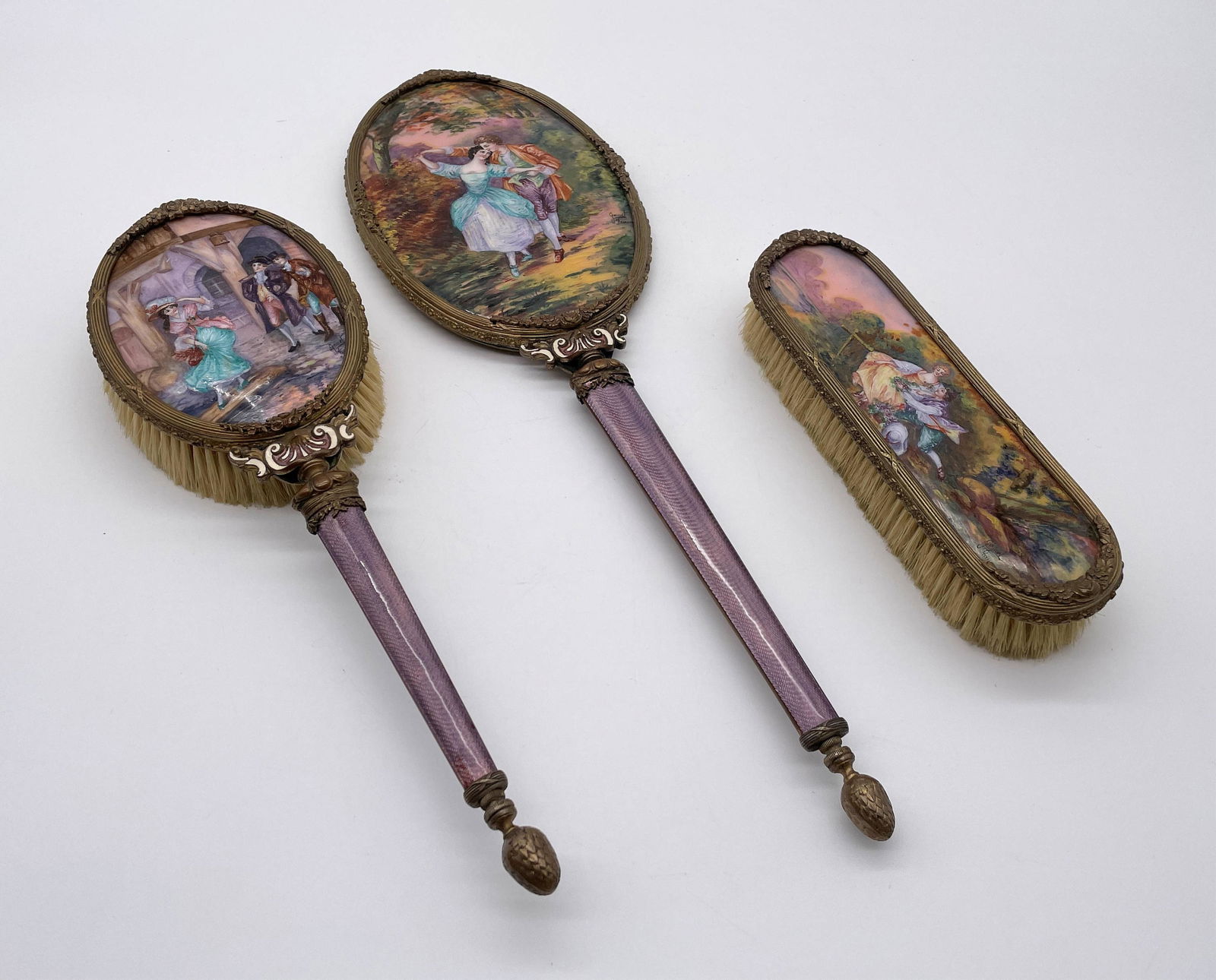 19/20 C French Enamel 3 Pc Vanity Set (1 of 13)