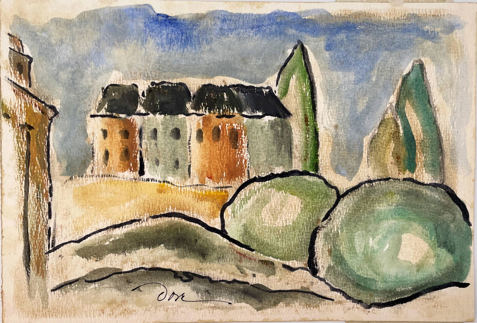 Attrib: Arthur Dove W/C on Paper (1 of 8)